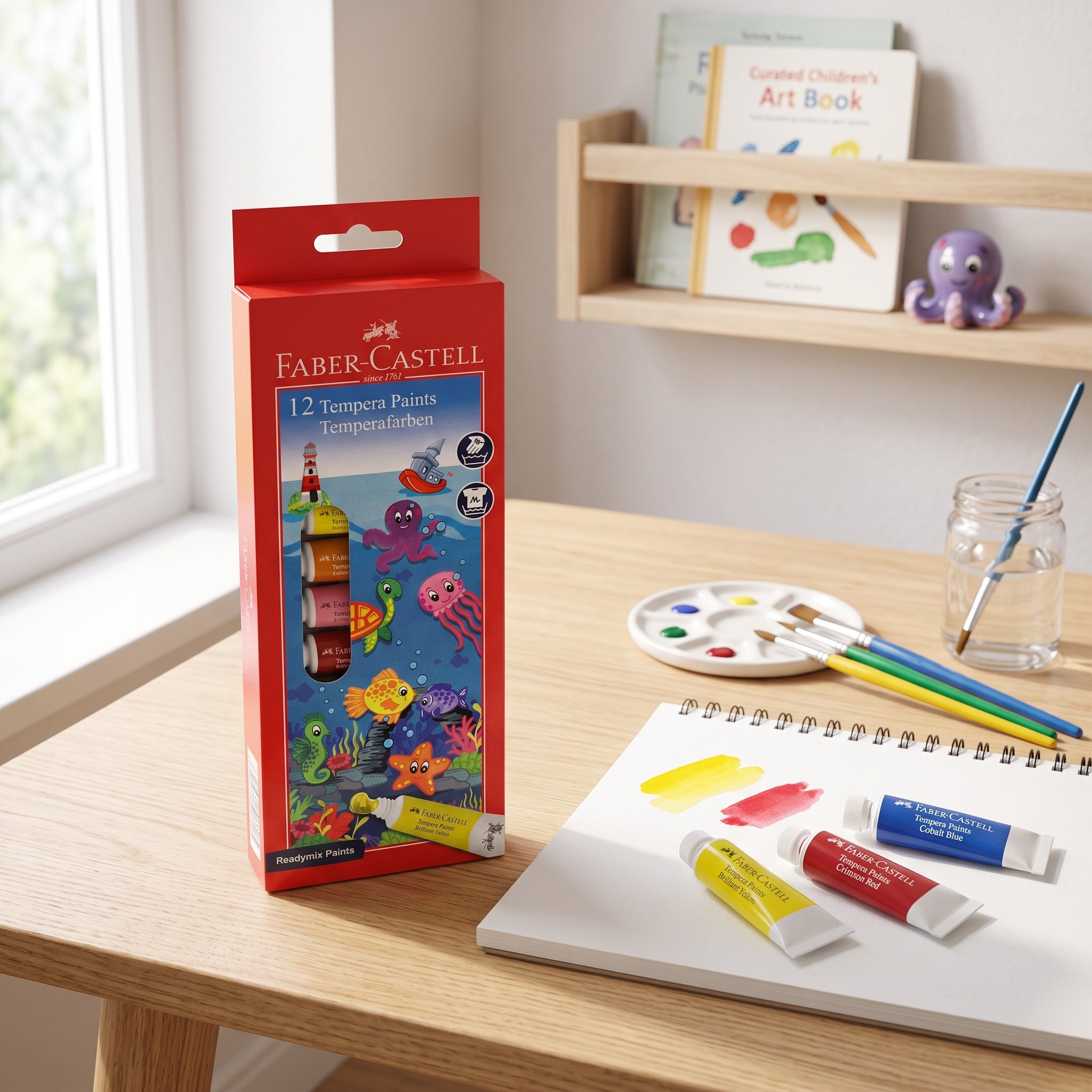 Set de 12 Tubes de Peinture Gouache Faber-Castell – Qualité Premium