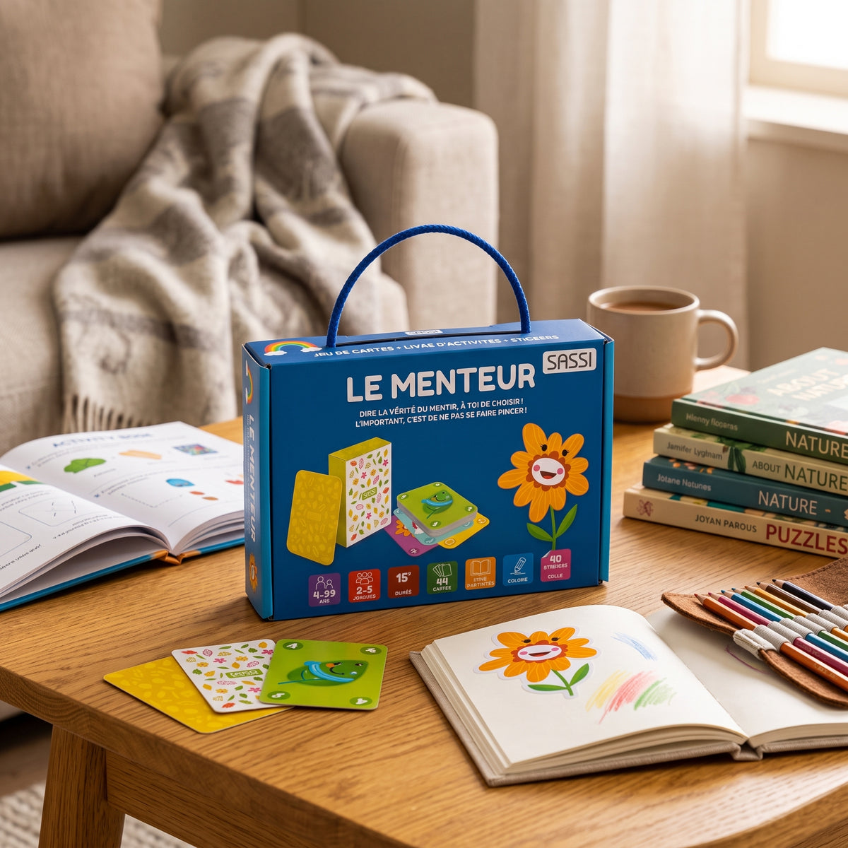 Coffret Jeu de Cartes Sassi : Le Super 7 Familles & Le Menteur