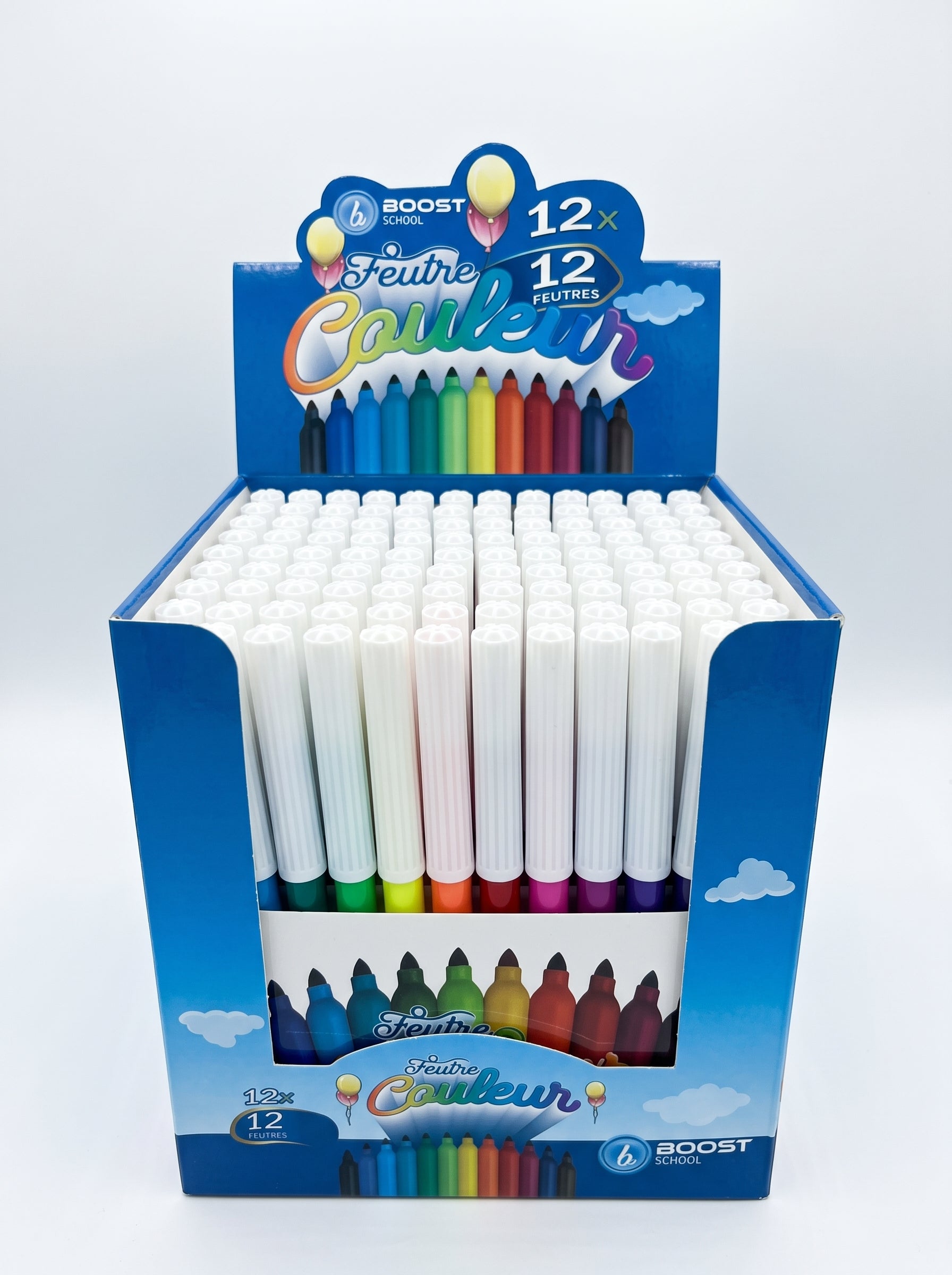 Boîte de 12 Feutres de couleur Boost School – Qualité scolaire