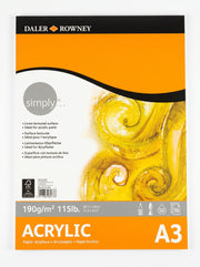 Bloc papier peinture acrylique Daler-Rowney A3 190g - 16 feuilles