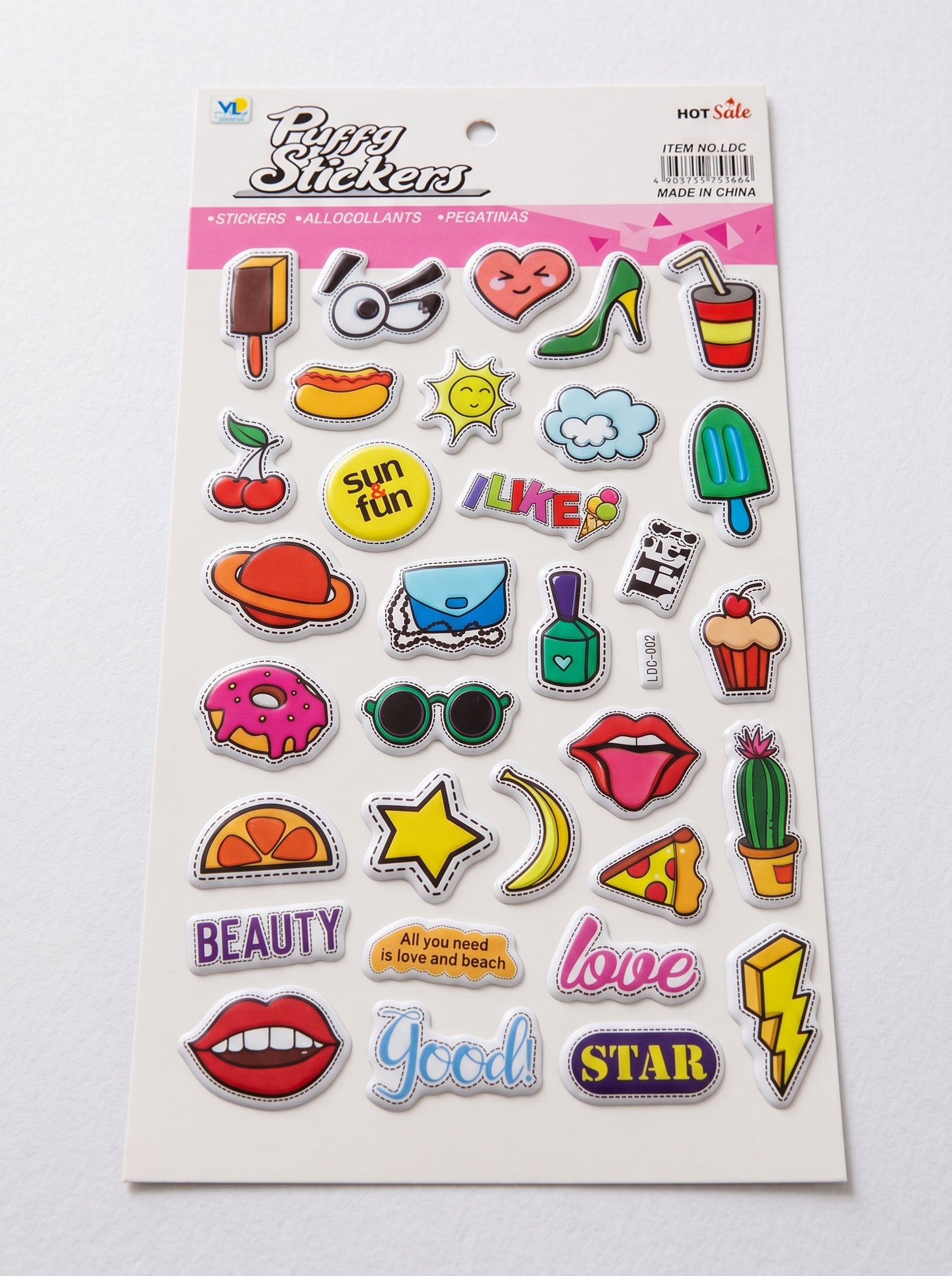 Stickers 3D Puffy - Planches d'autocollants en relief modèles assortis