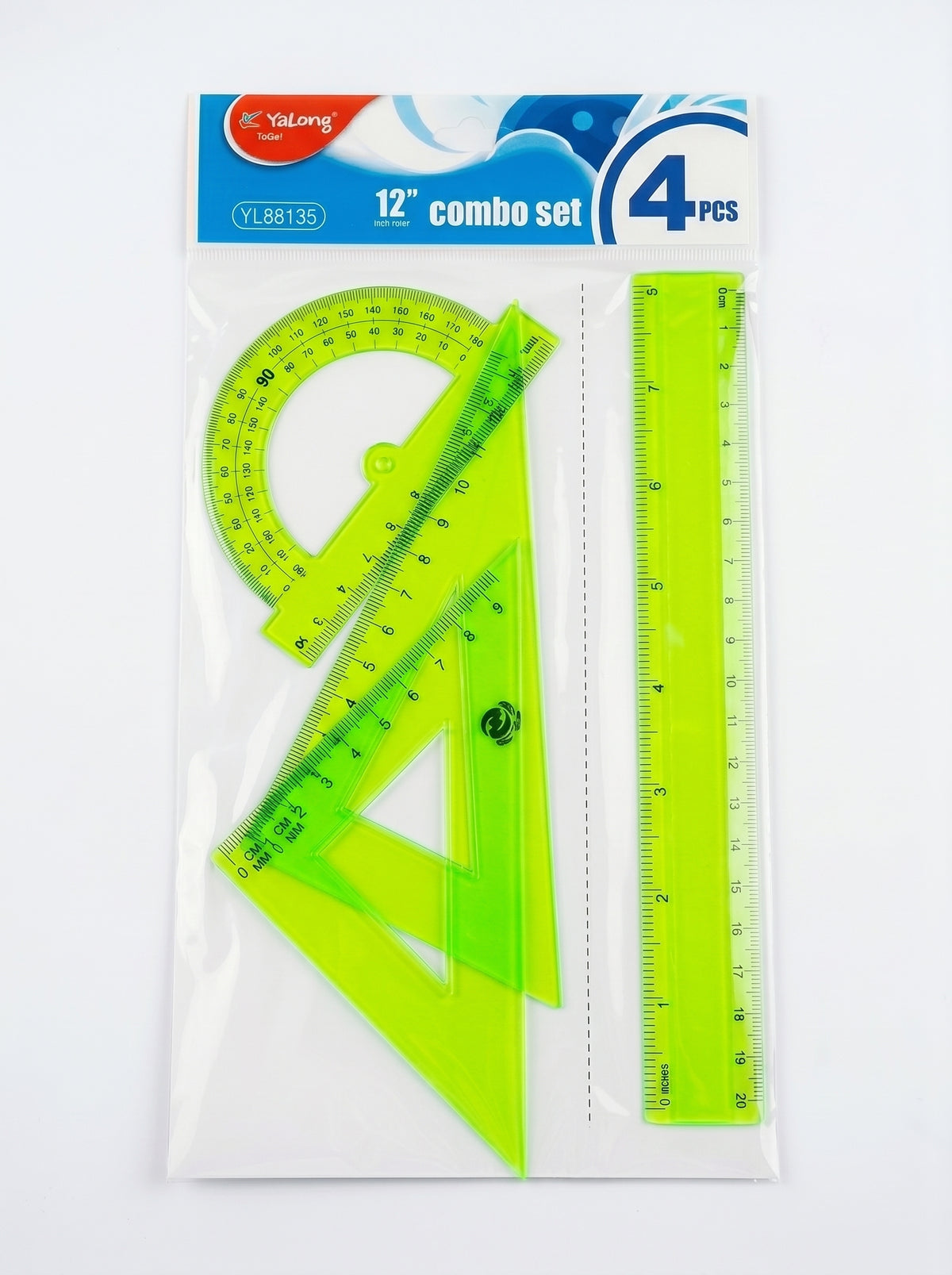 Pochette Géométrique Cristal 20 cm – Set 4 Pièces Yalong To Go | Matériel Scolaire
