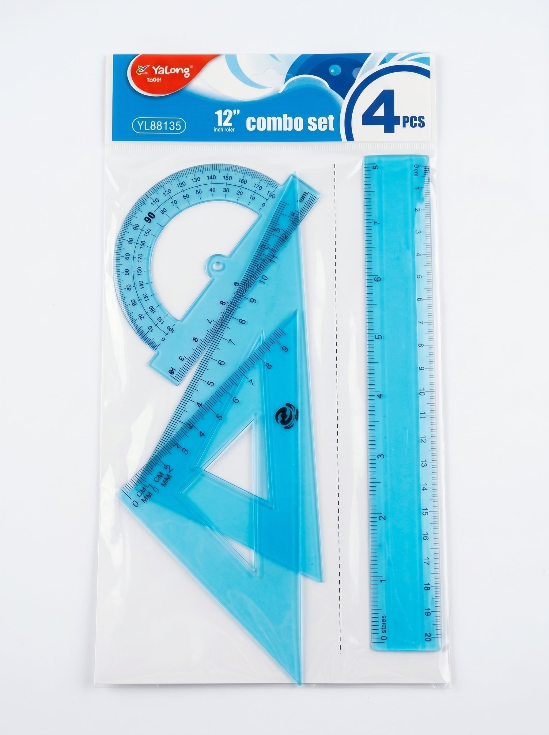 Pochette Géométrique Cristal 20 cm – Set 4 Pièces Yalong To Go | Matériel Scolaire