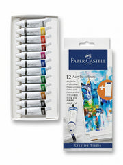 Peinture acrylique Faber-Castell 12 tubes 20ml - Set de peinture artistique