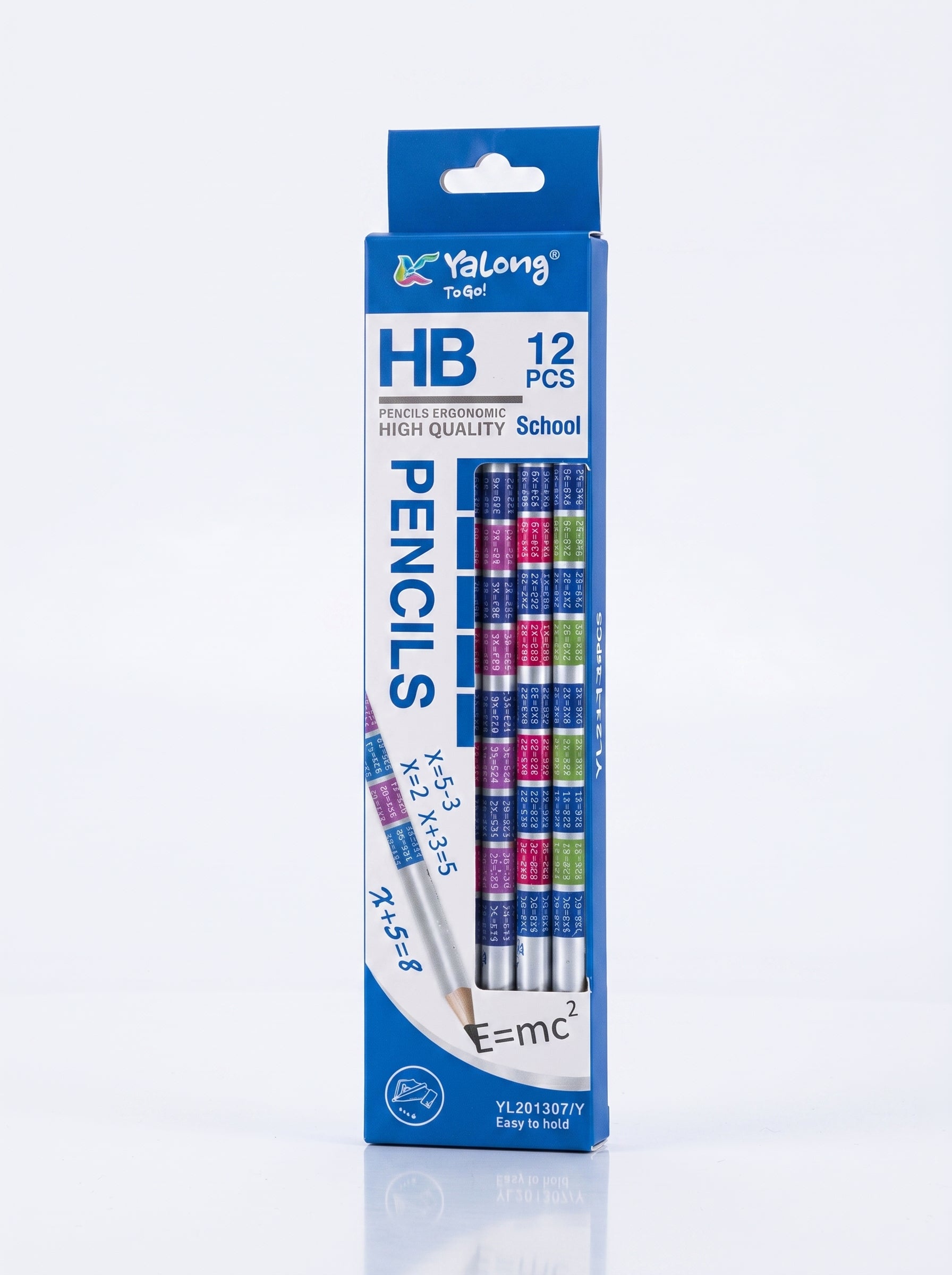 Crayon à papier HB noir Yalong : Boîte de 12 - Finition Noire Mate