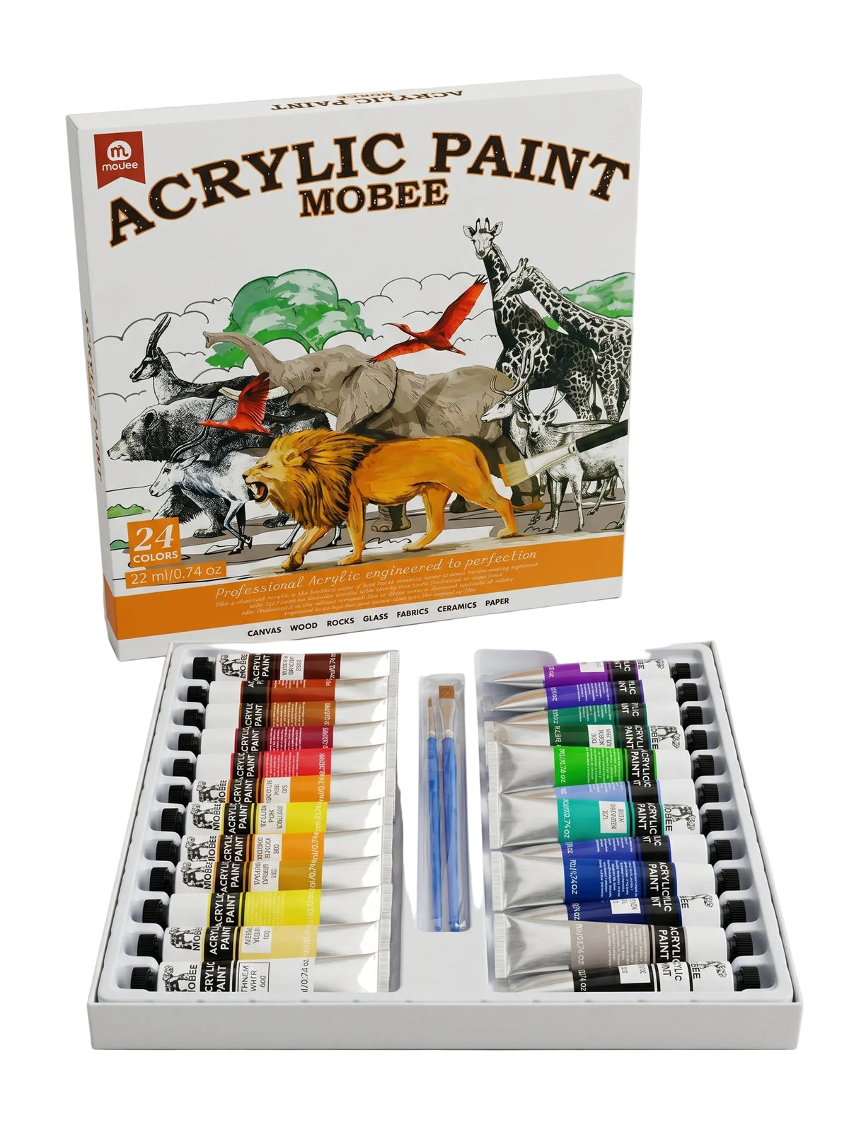 Peinture gouache acrylique Mobee 24 tubes - Set d'artiste complet