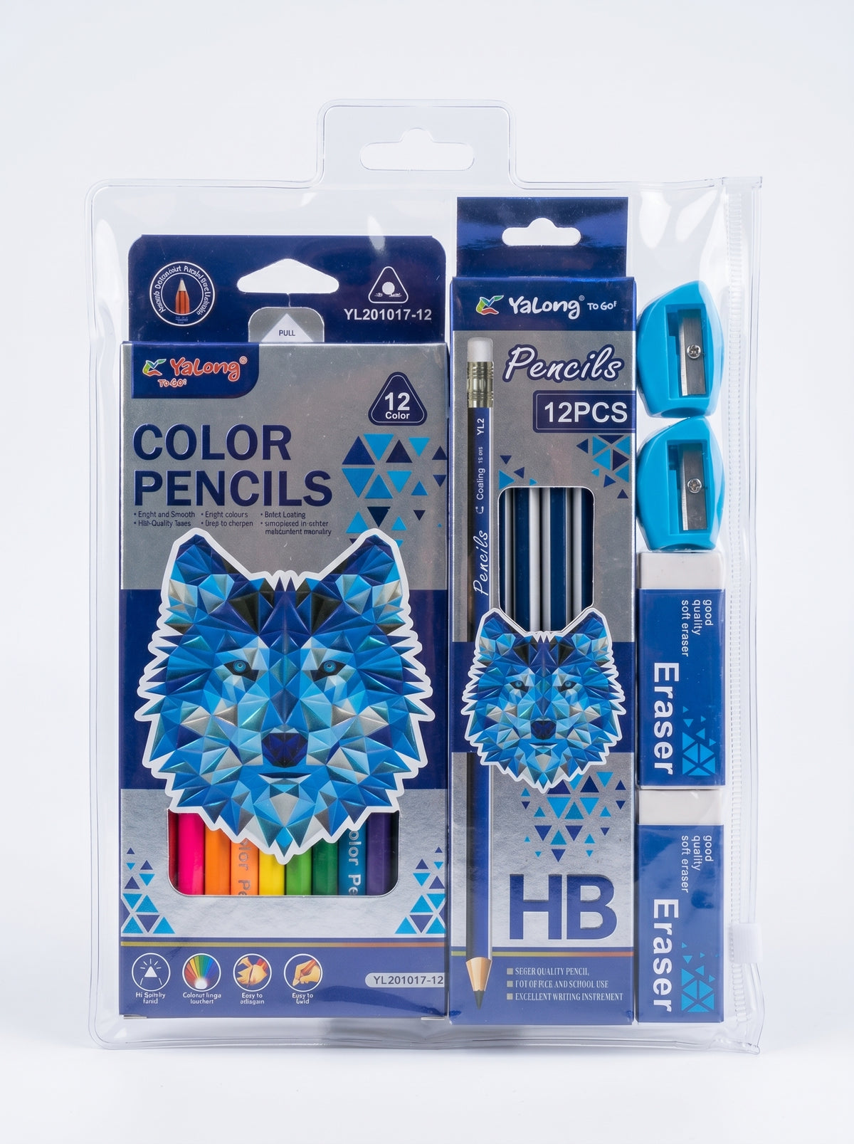 Pack Fournitures : Kit Rentrée Scolaire Crayons de Couleur et Crayon HB