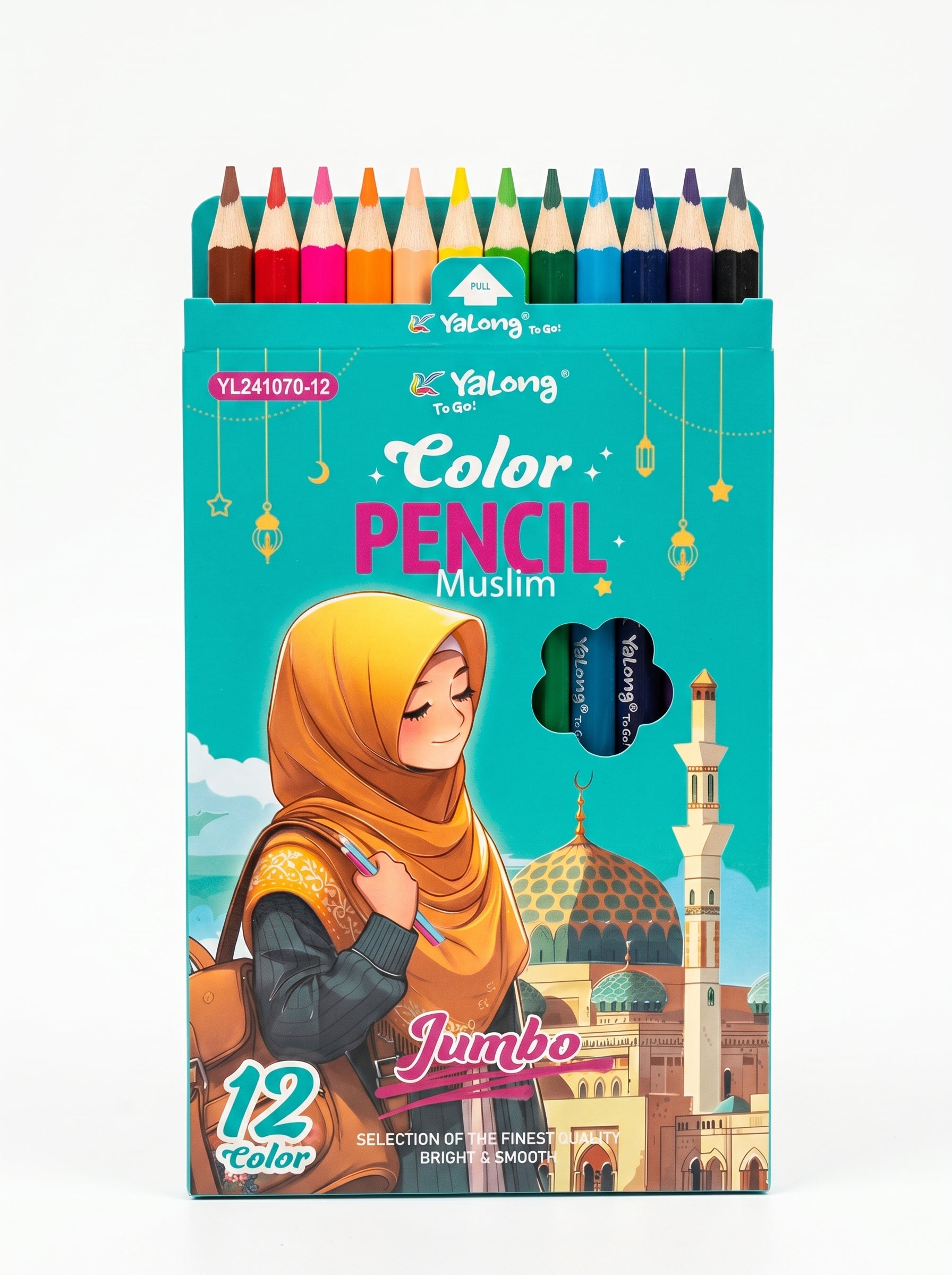 Crayons de couleur Jumbo 12 pièces Yalong To Go |