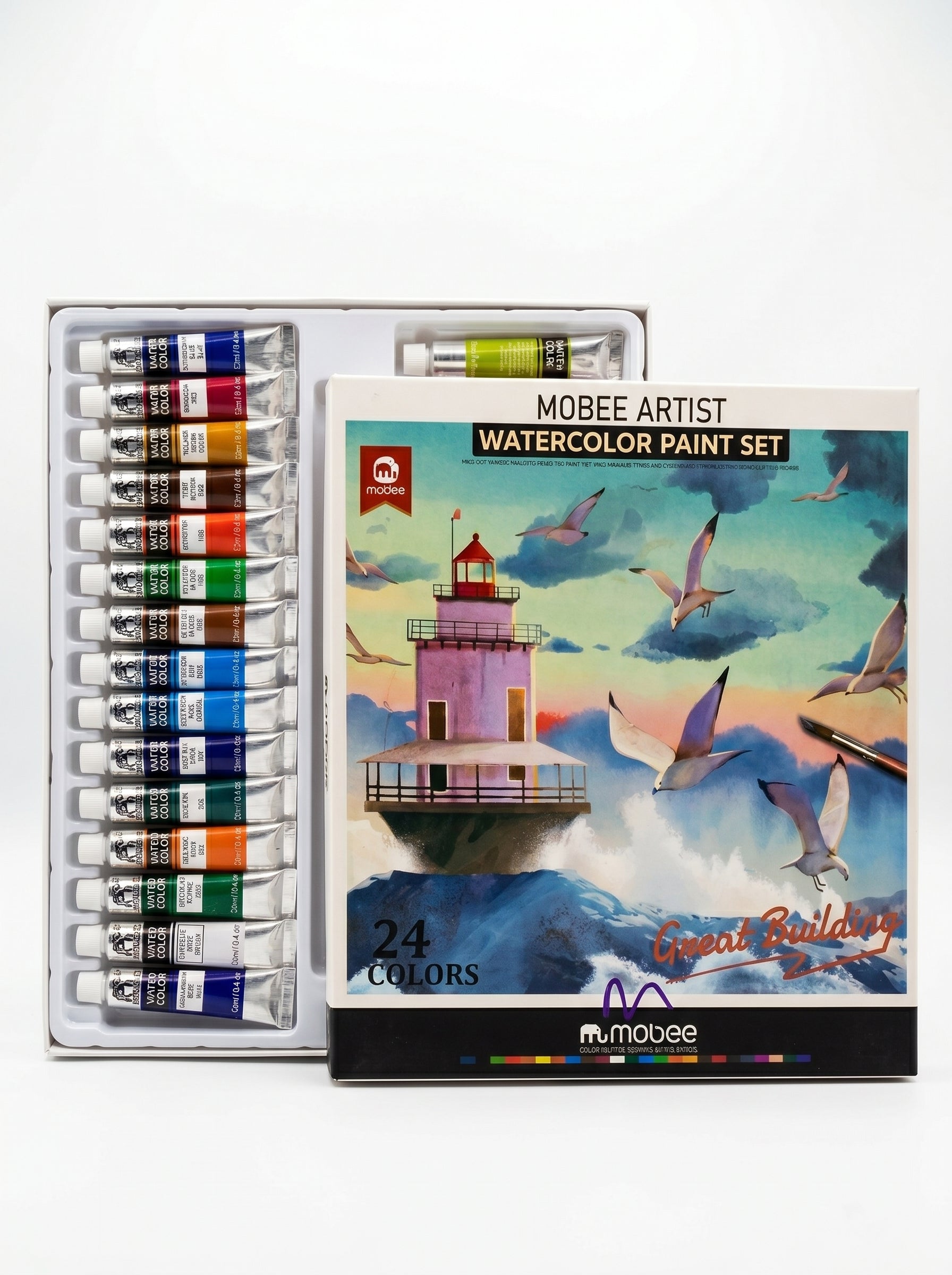 Aquarelle Mobee 24 tubes - Coffret de peinture complet