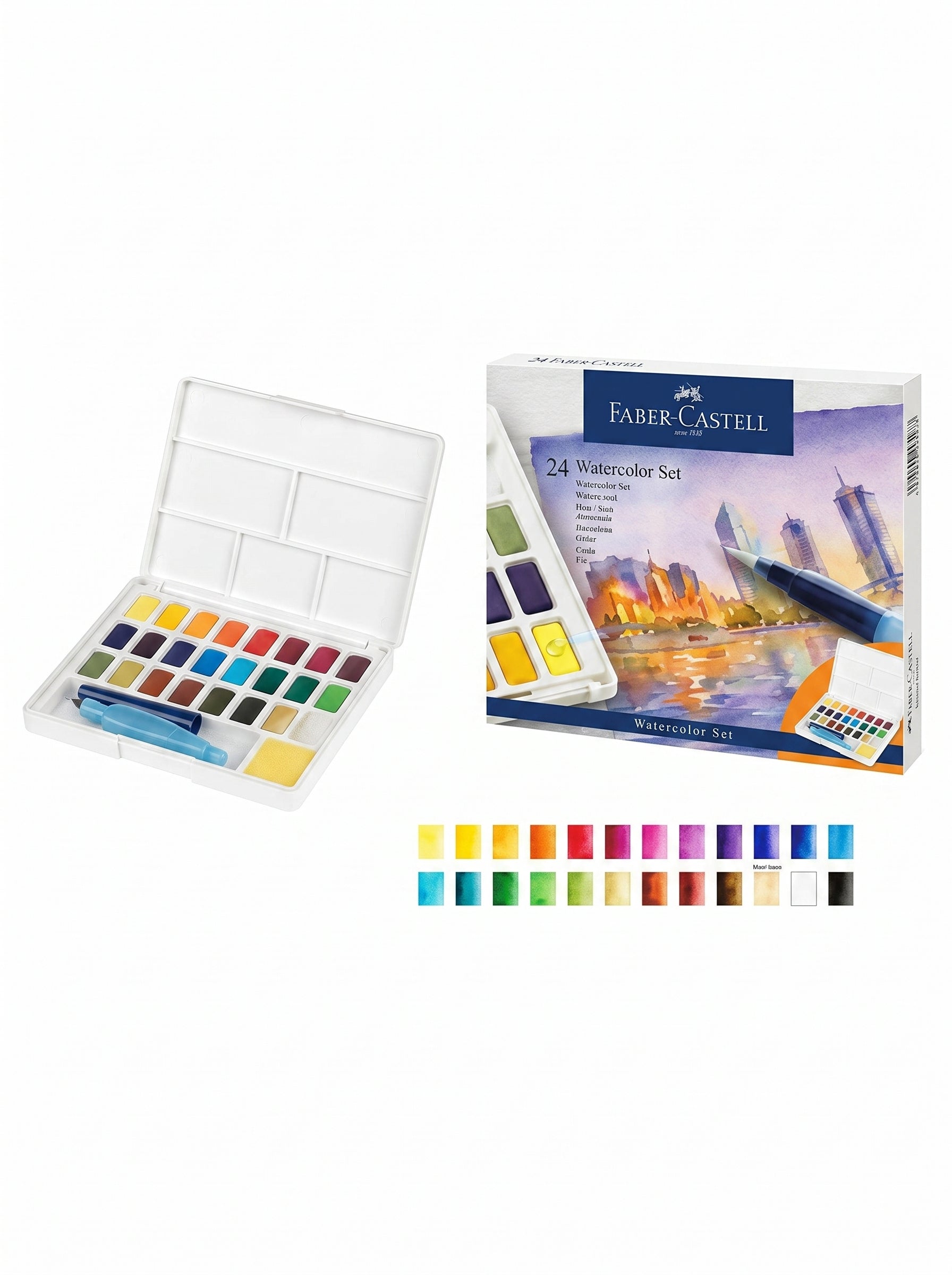 Crayons de Couleur Aquarelle Faber-Castell - Boîte de 24 Pièces