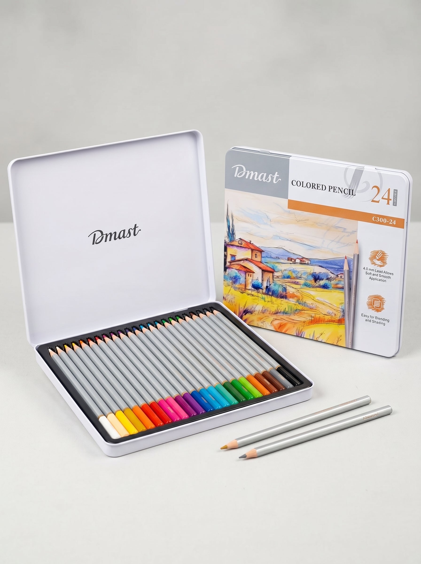 Crayons de couleur Deli 24 pièces - Couleurs vives et résistantes