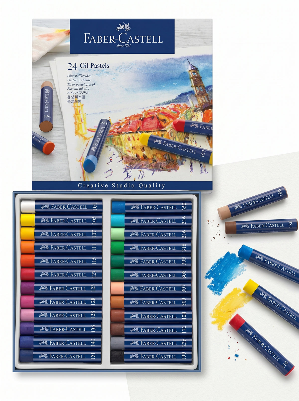 Coffret Pastels à l'huile Faber-Castell 24 pièces - Qualité professionnelle