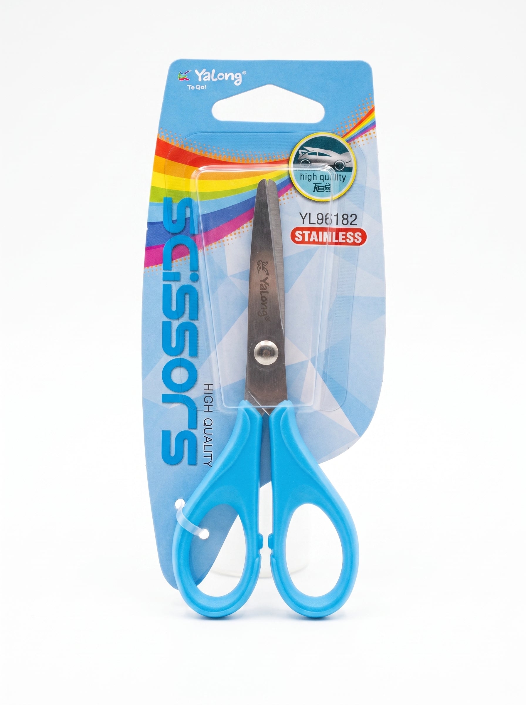 Ciseaux scolaires inox Yalong To Go Bleu