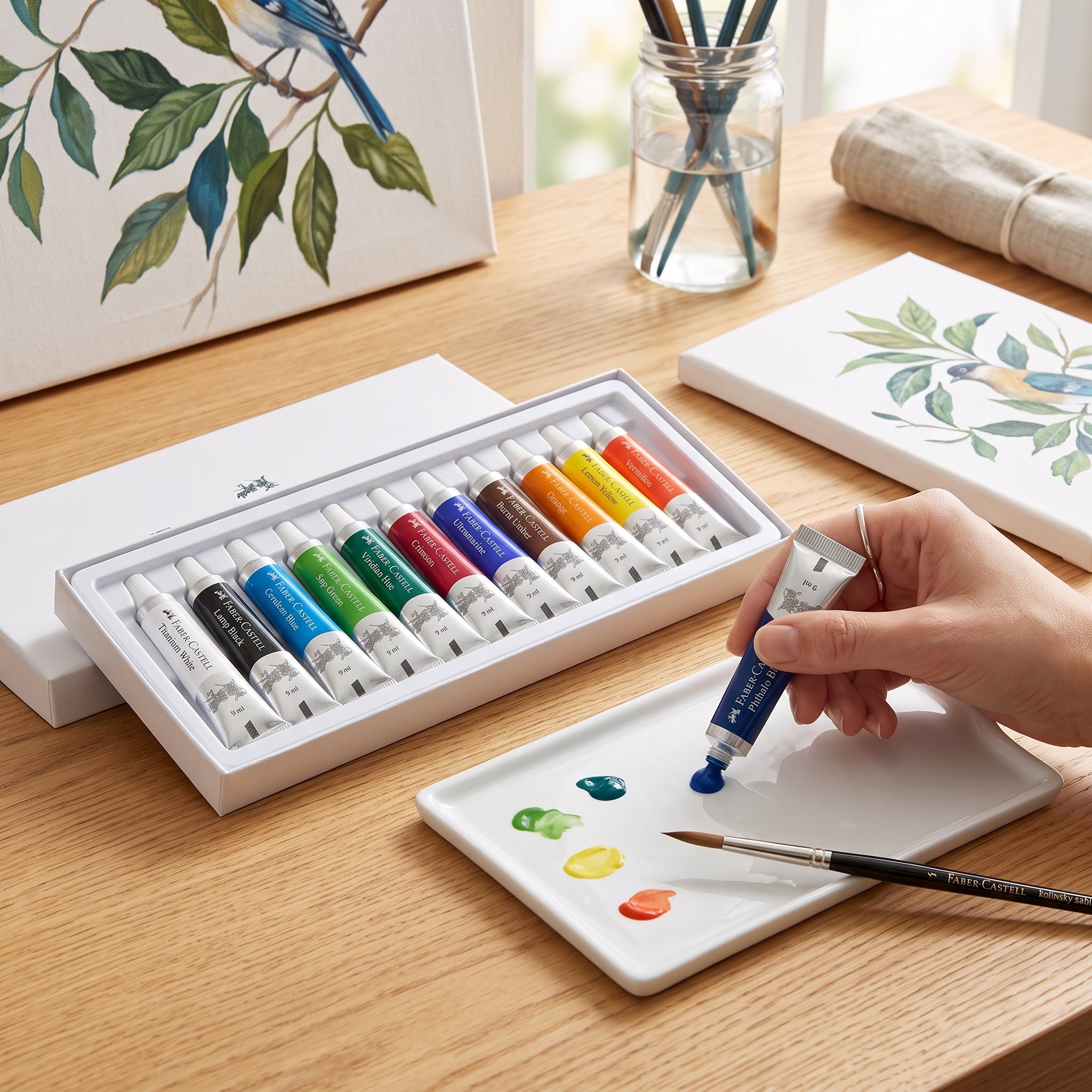 Set de 12 Tubes de Peinture Gouache Faber-Castell – Qualité Premium