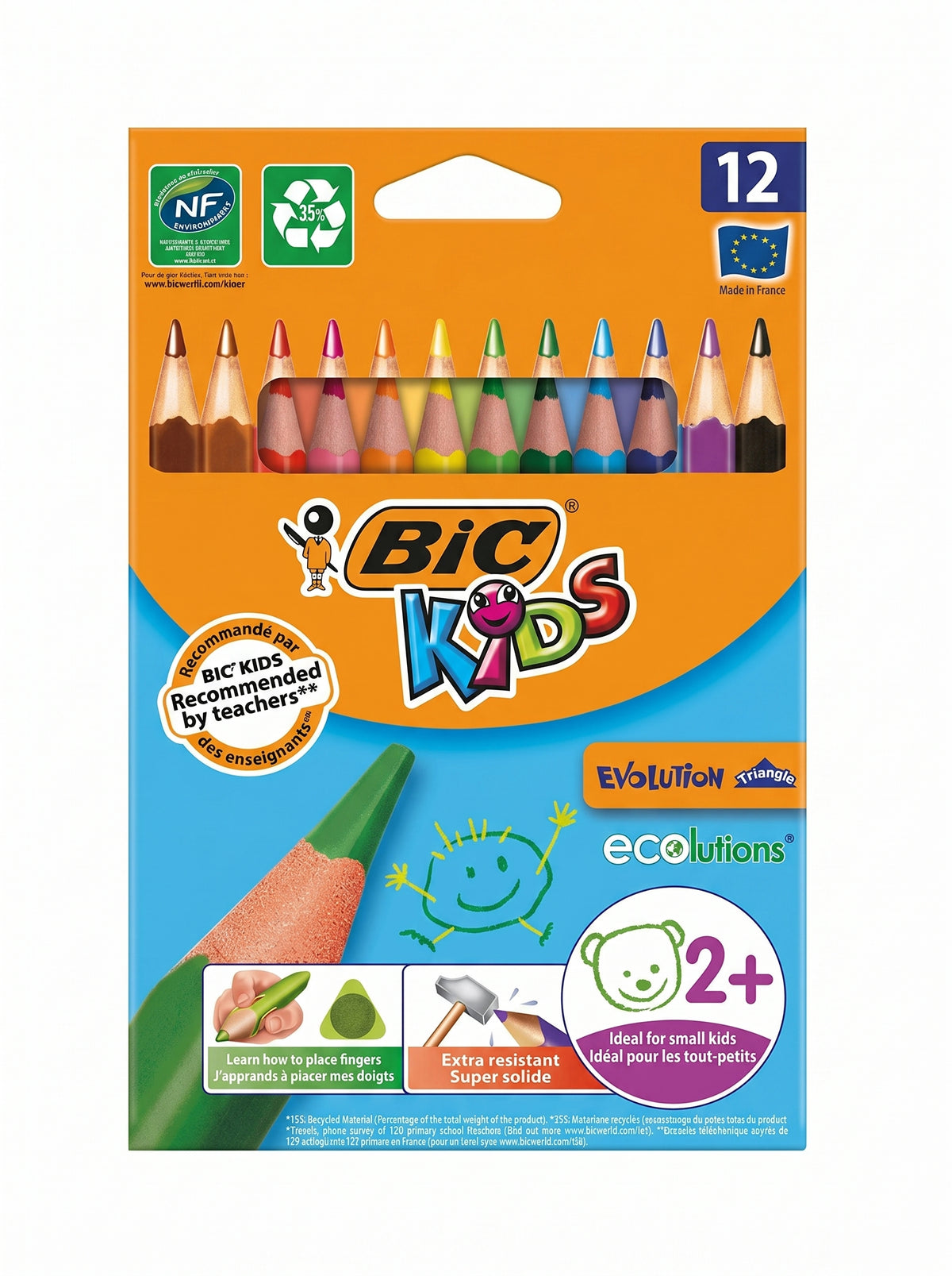 Crayons de Couleur BIC Kids Evolution – Boîte Assortie
