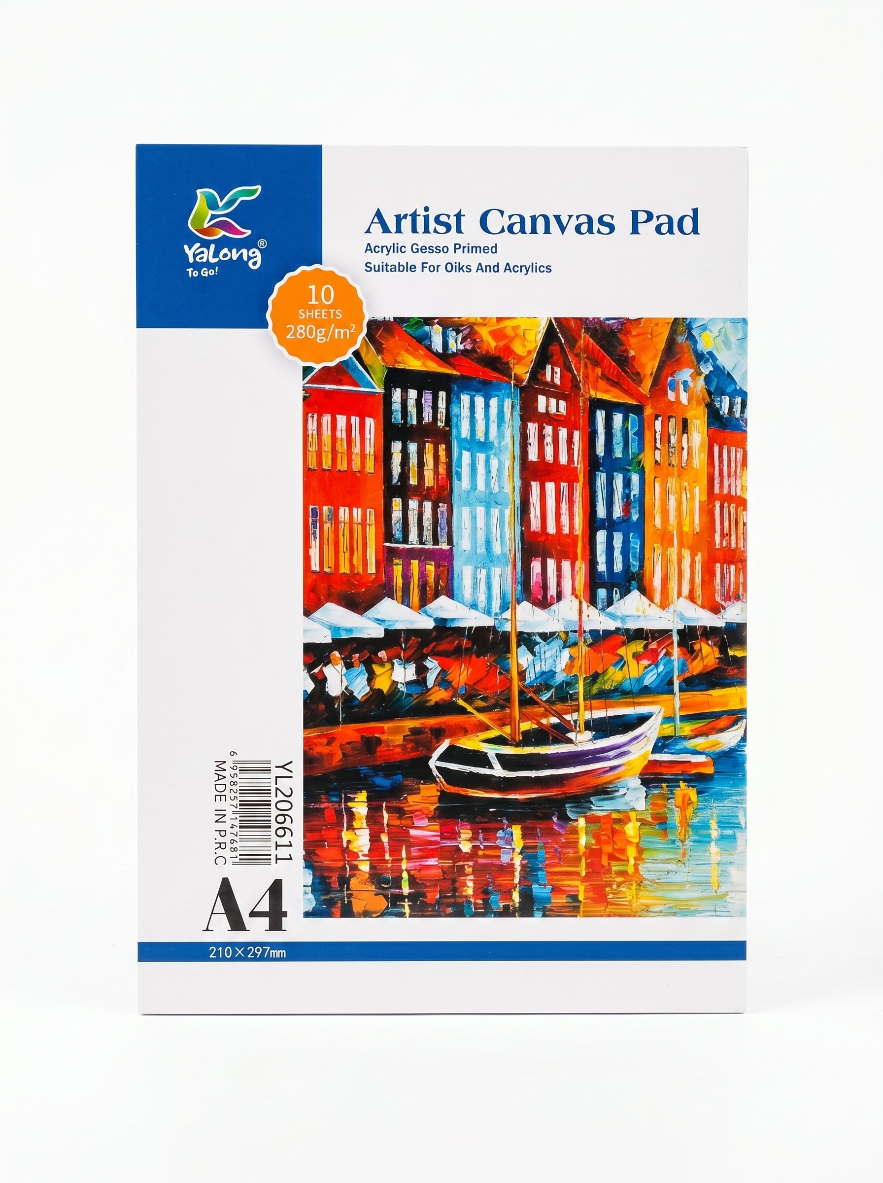 Papier texturé toile A4 Yalong - Support acrylique et huile