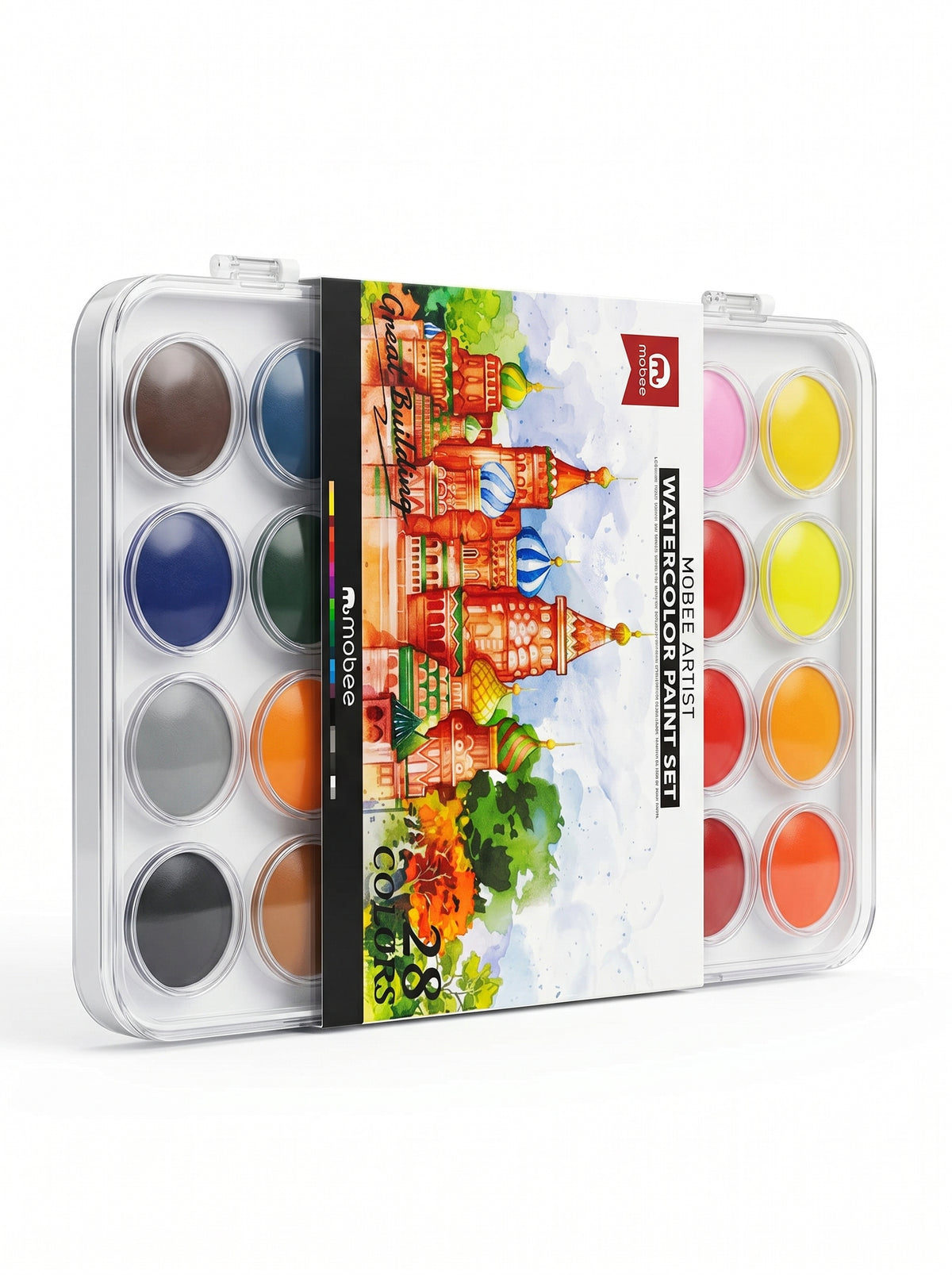 Aquarelle Mobee 28  couleurs - Coffret de peinture aquarelle complet
