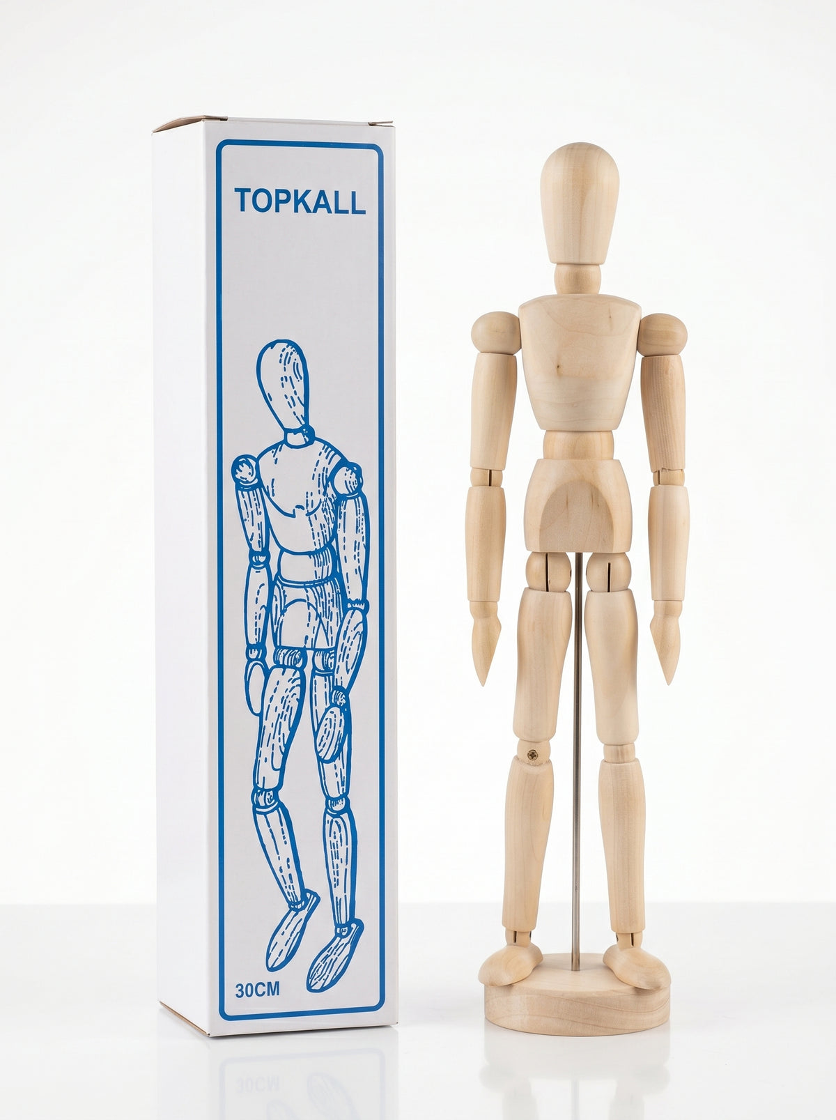 Mannequin d'artiste en bois Topkall - Modèle articulé pour dessin