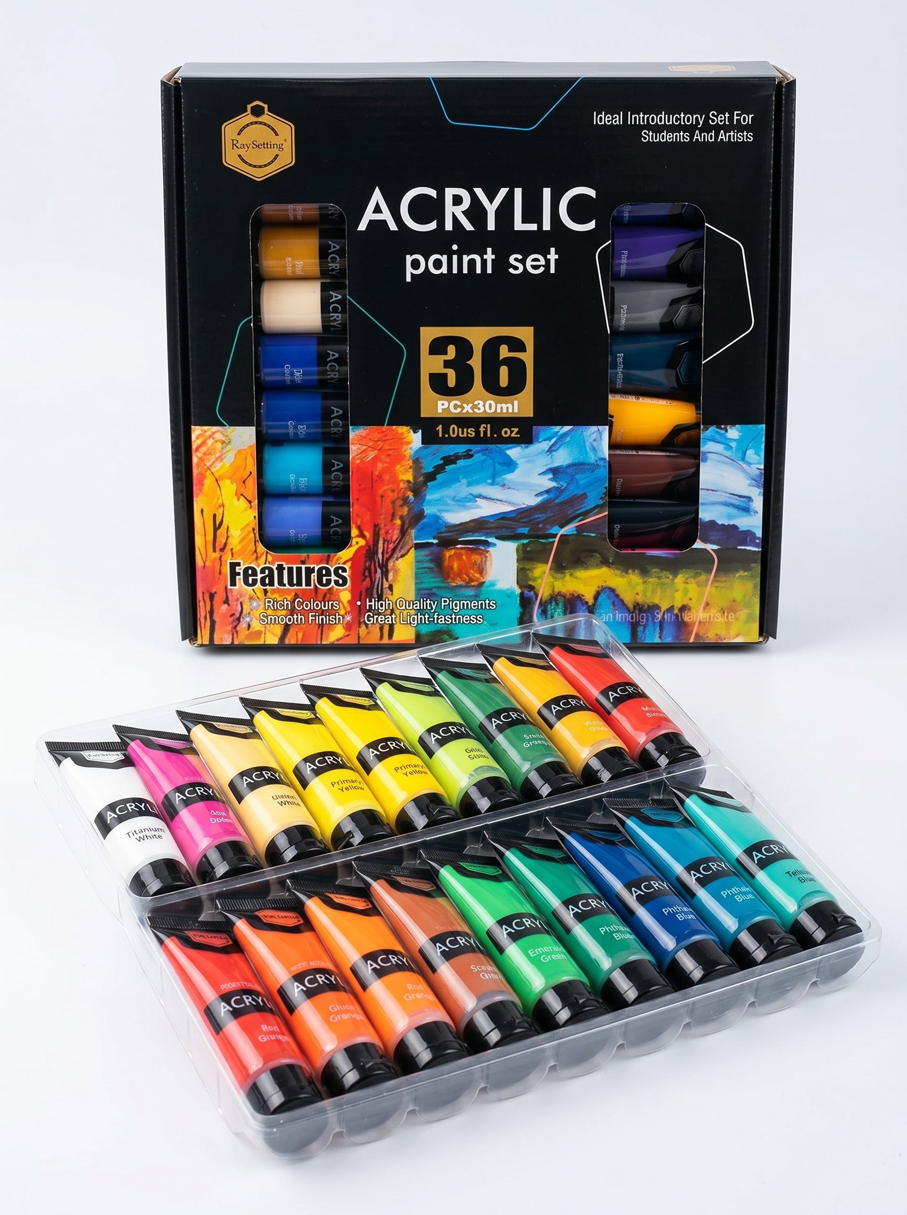 Peinture gouache acrylique Keep Smiling 36 tubes (30 ml) - Set d'Artiste
