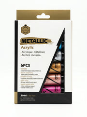 Peinture gouache acrylique métallique Keep Smiling 30ml (x6) - Qualité artistique