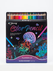 Crayons de couleur 24 pièces | 24 Nuances & Anti-casse