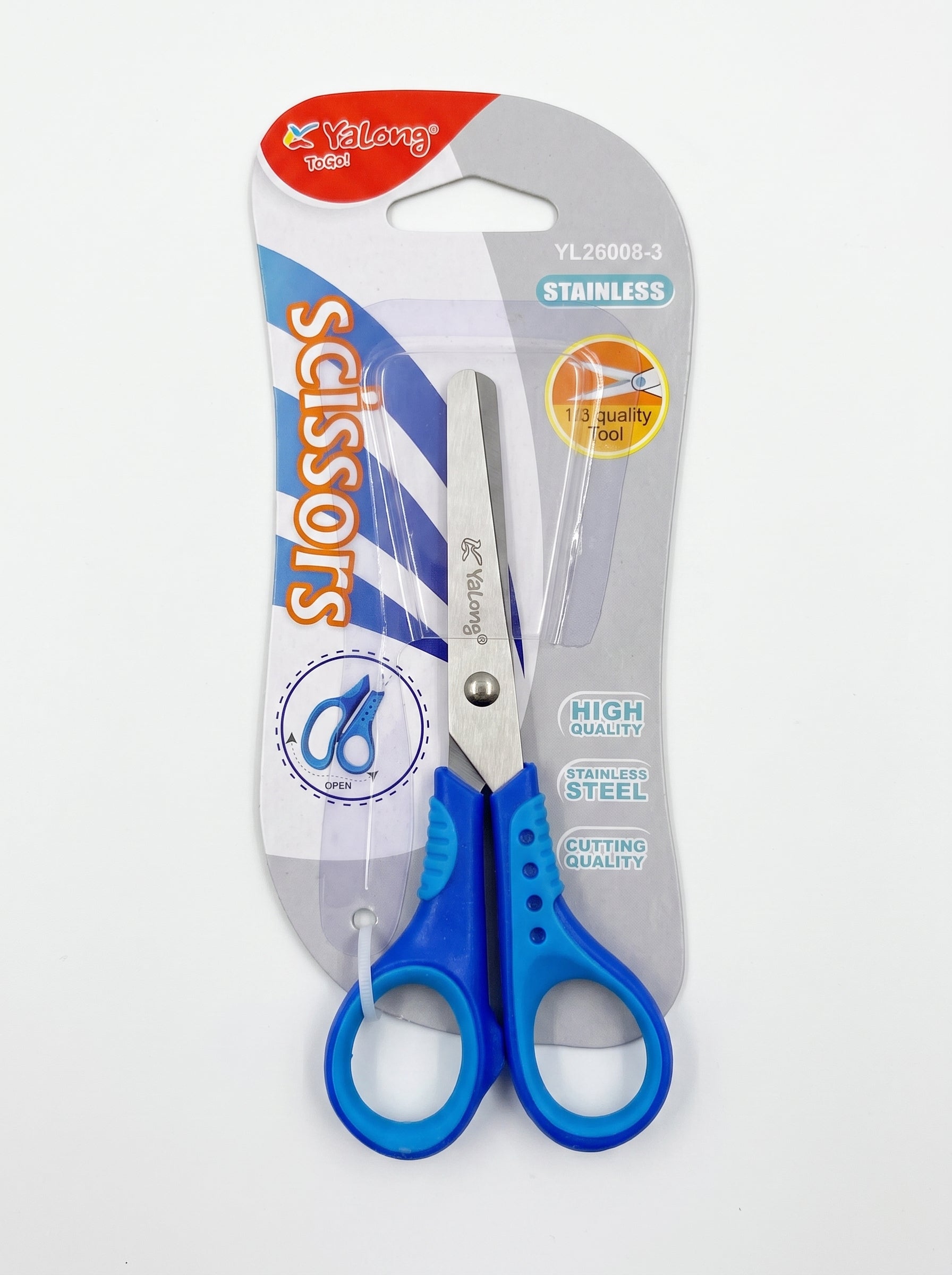 Ciseaux scolaires inox Yalong To Go Bleu