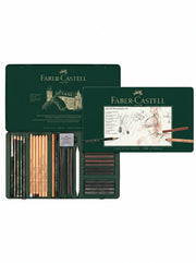 Set crayons graphite monochrome Faber-Castell 33 pièces | Qualité professionnelle artiste