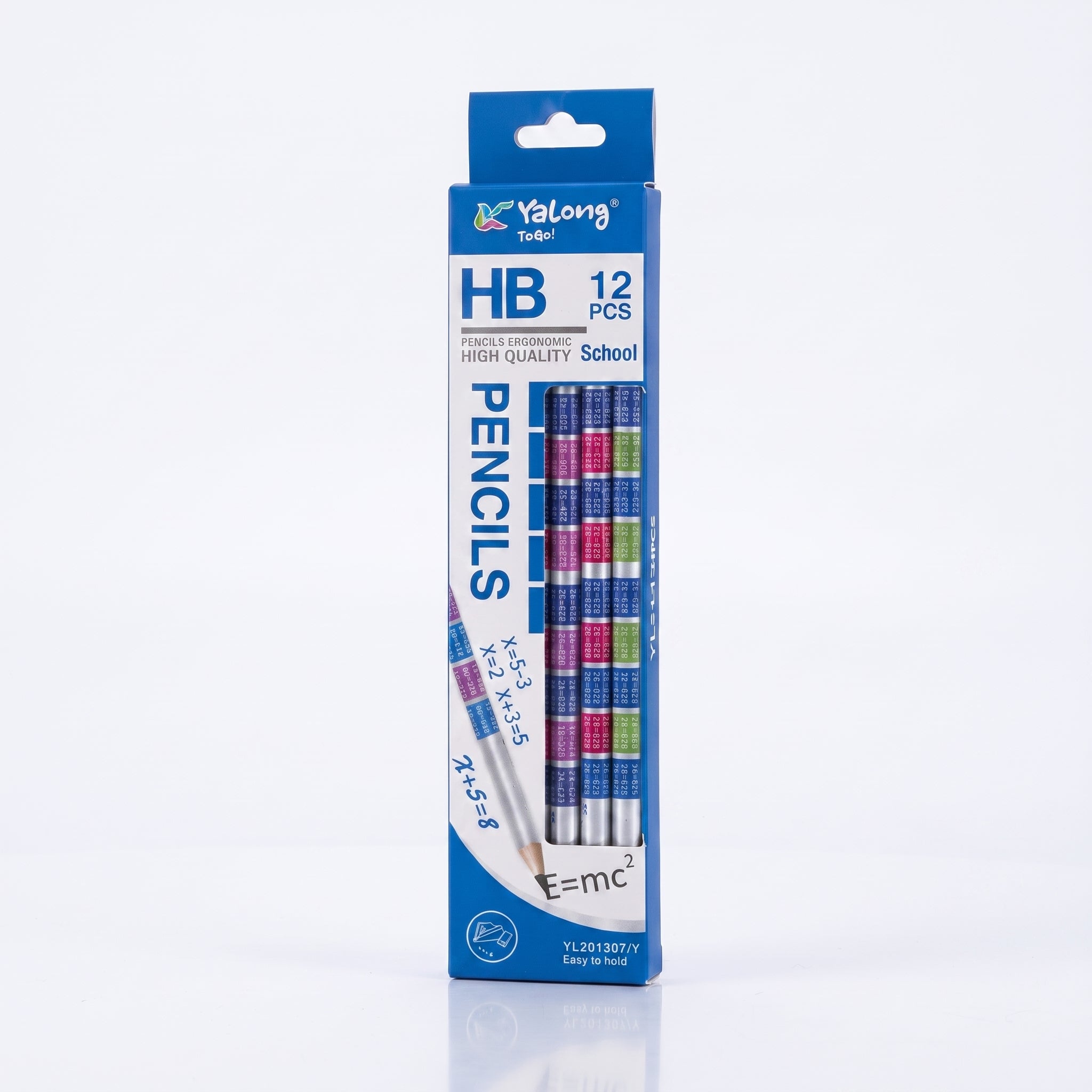 Crayon à papier HB noir Yalong : Boîte de 12 - Finition Noire Mate Image principale du produit