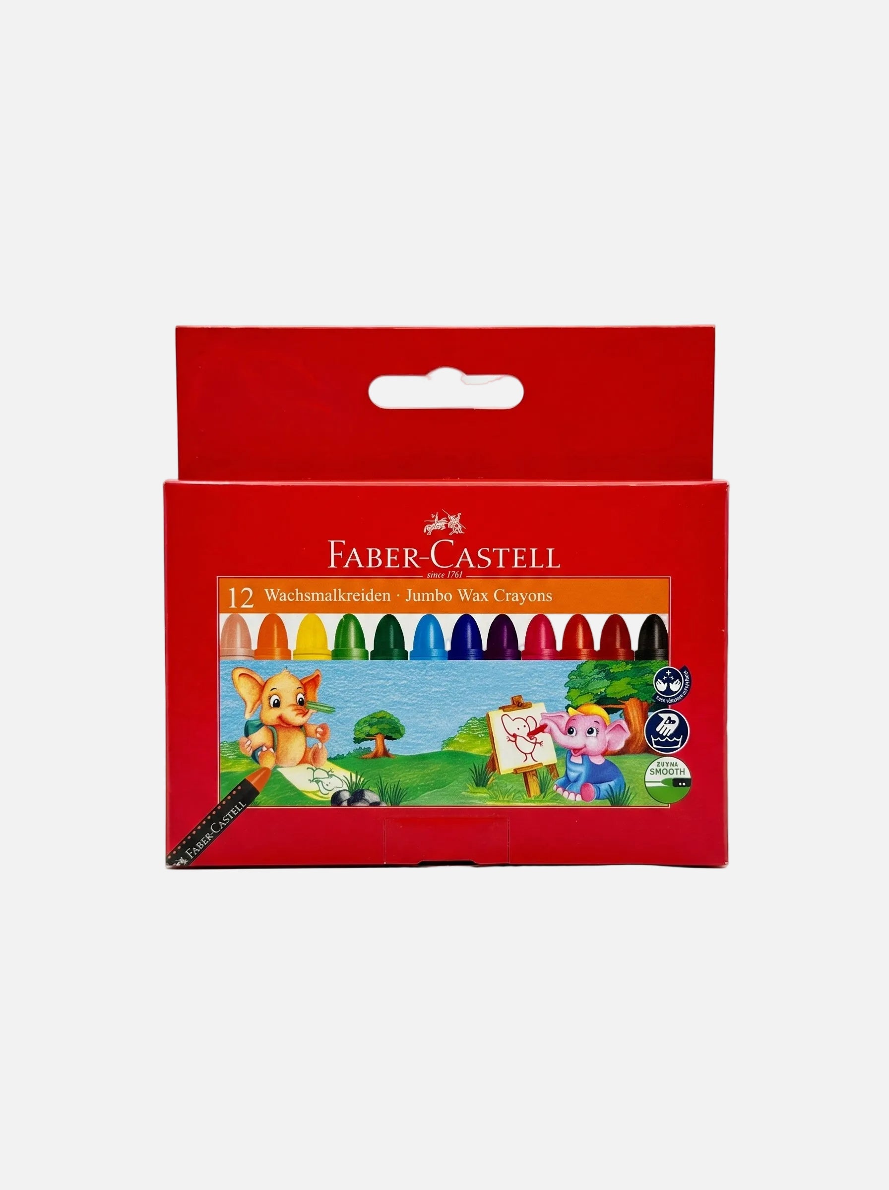 Crayons de cire Faber-Castell - Boîte de 12 Couleurs Vives