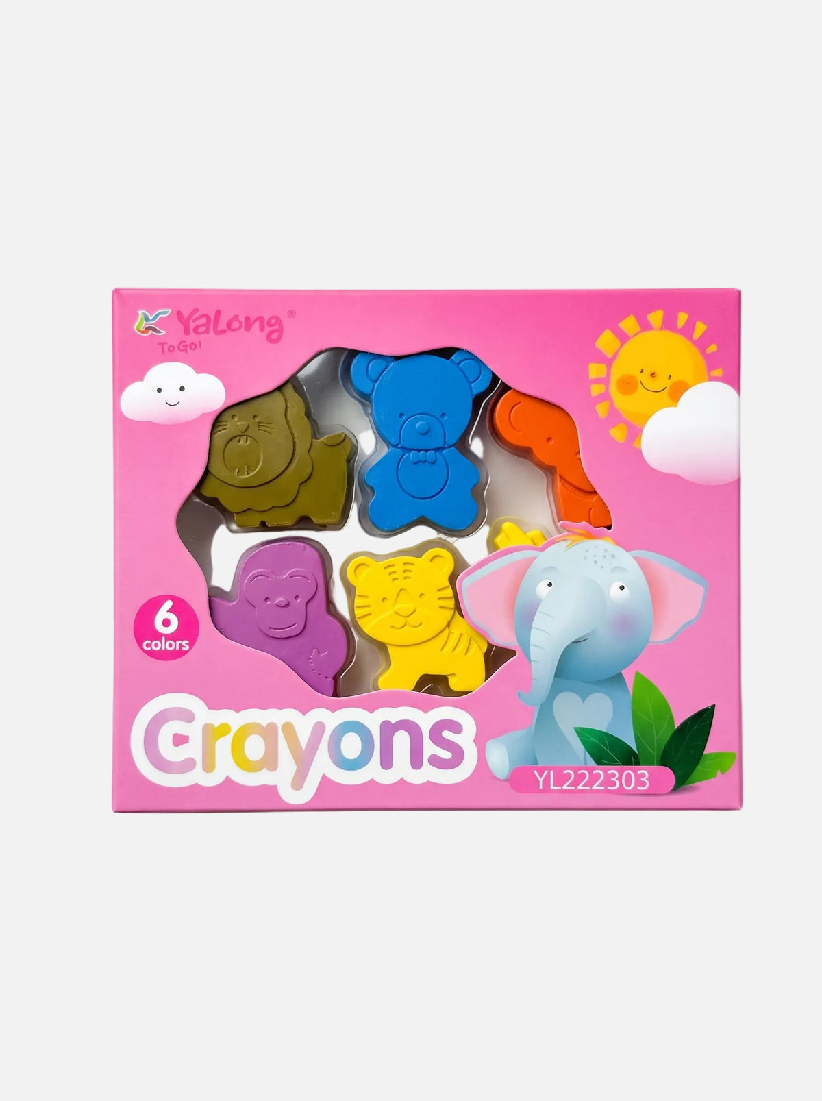 Crayons de cire 6 couleurs Yalong - Boîte Essentiels