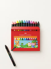Crayons de cire Faber-Castell - Boîte de 12 Couleurs Vives