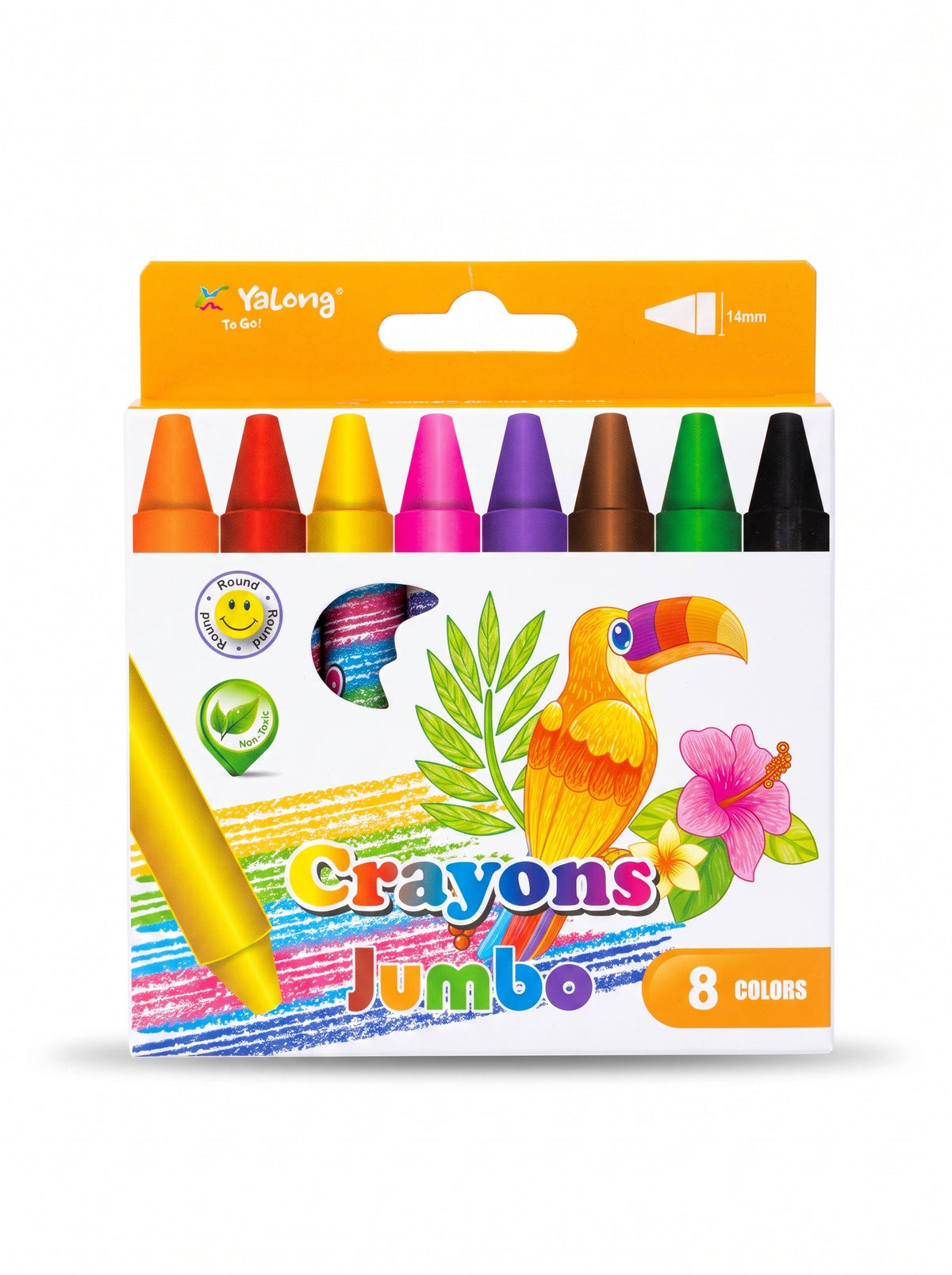 Crayons de cire épais 14mm Yalong - Boîte de 8 Pièces