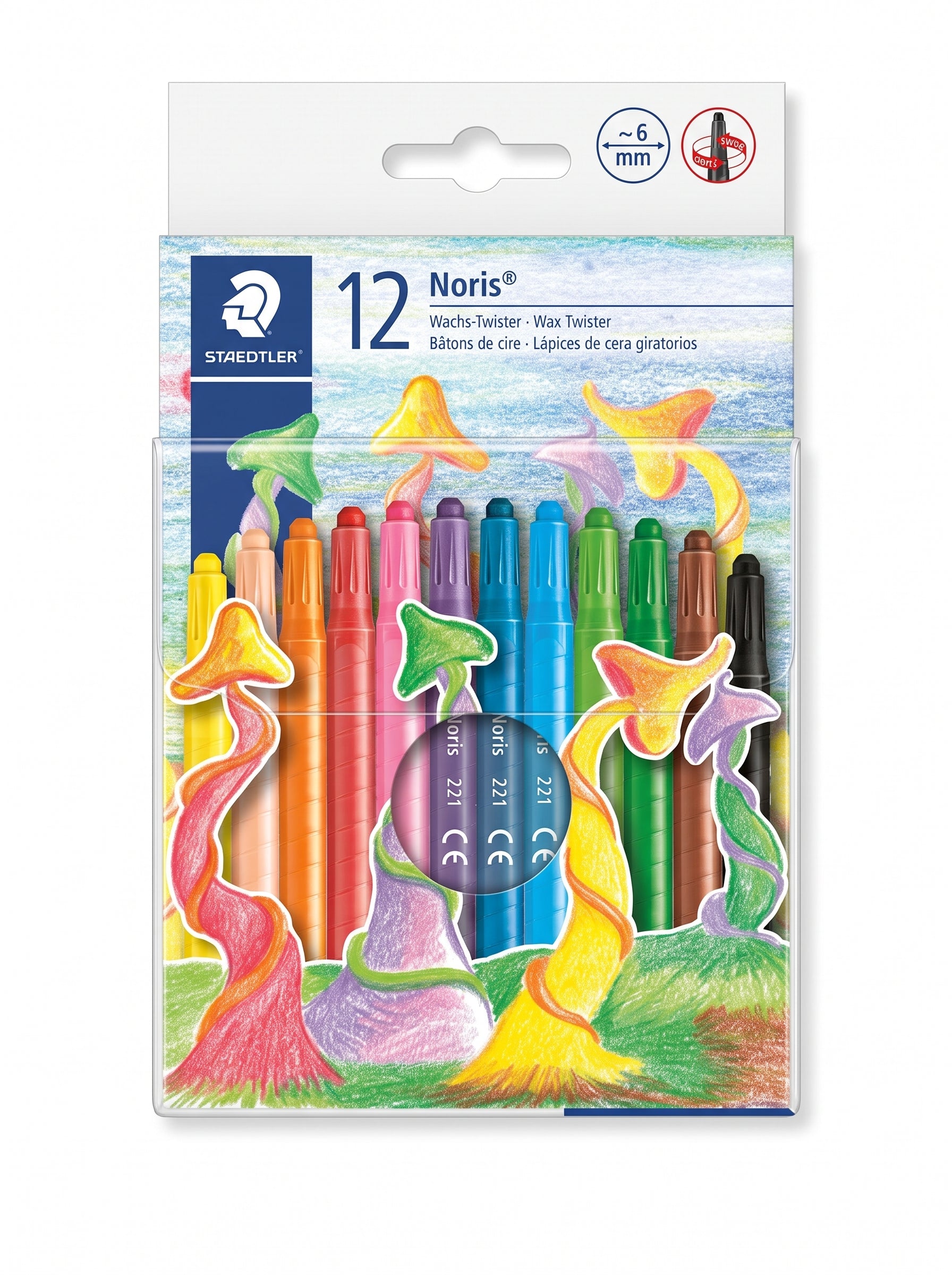 Crayons de cire Staedtler 12 pièces - Couleurs Assorties