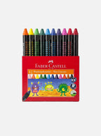 Crayons de cire Faber-Castell - Boîte de 12 Couleurs Vives