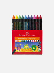 Crayons de cire Faber-Castell - Boîte de 12 Couleurs Vives