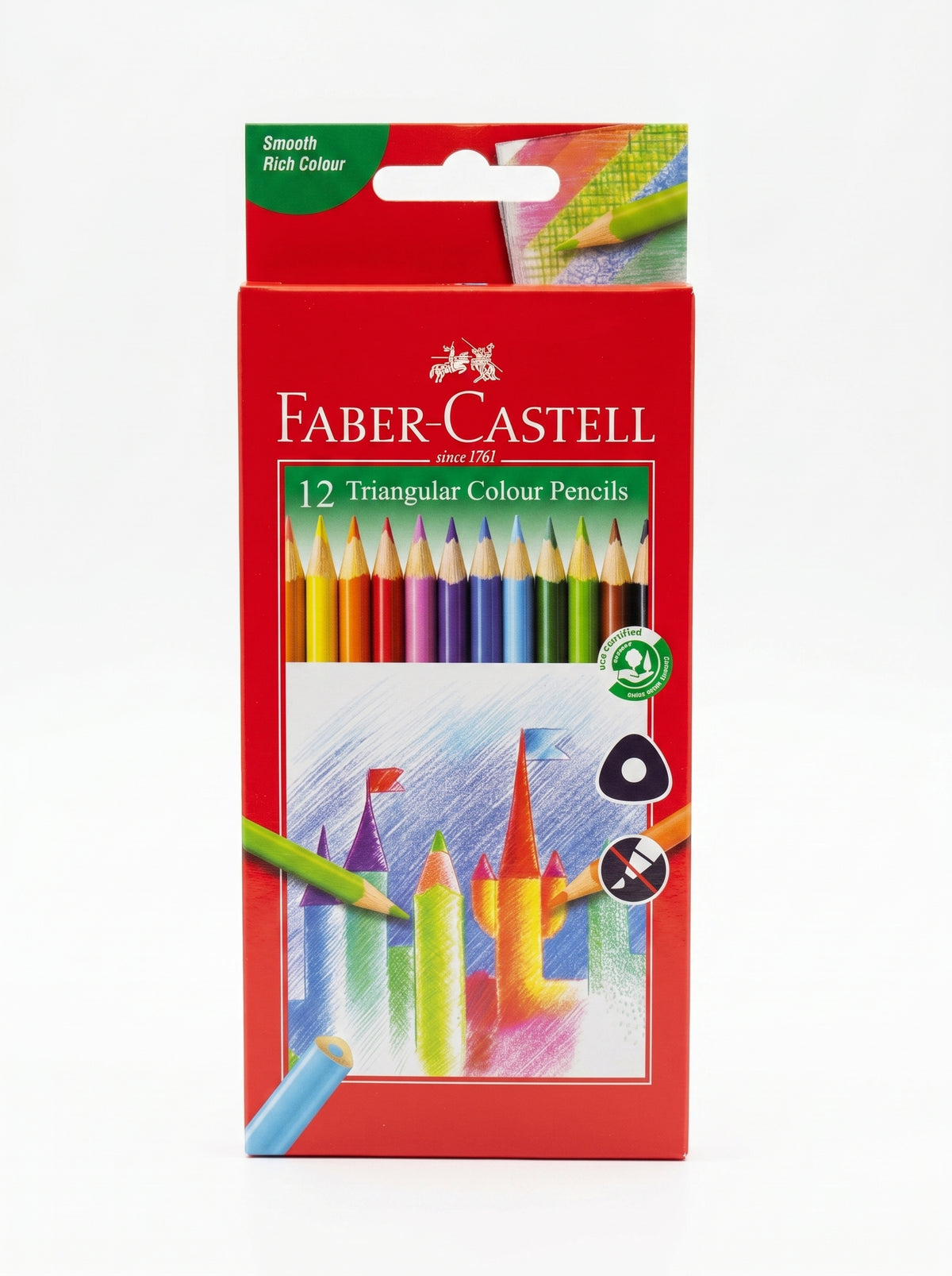 Boîte de 12 Crayons de Couleur Triangulaires (Ergonomiques) – Faber-Castell