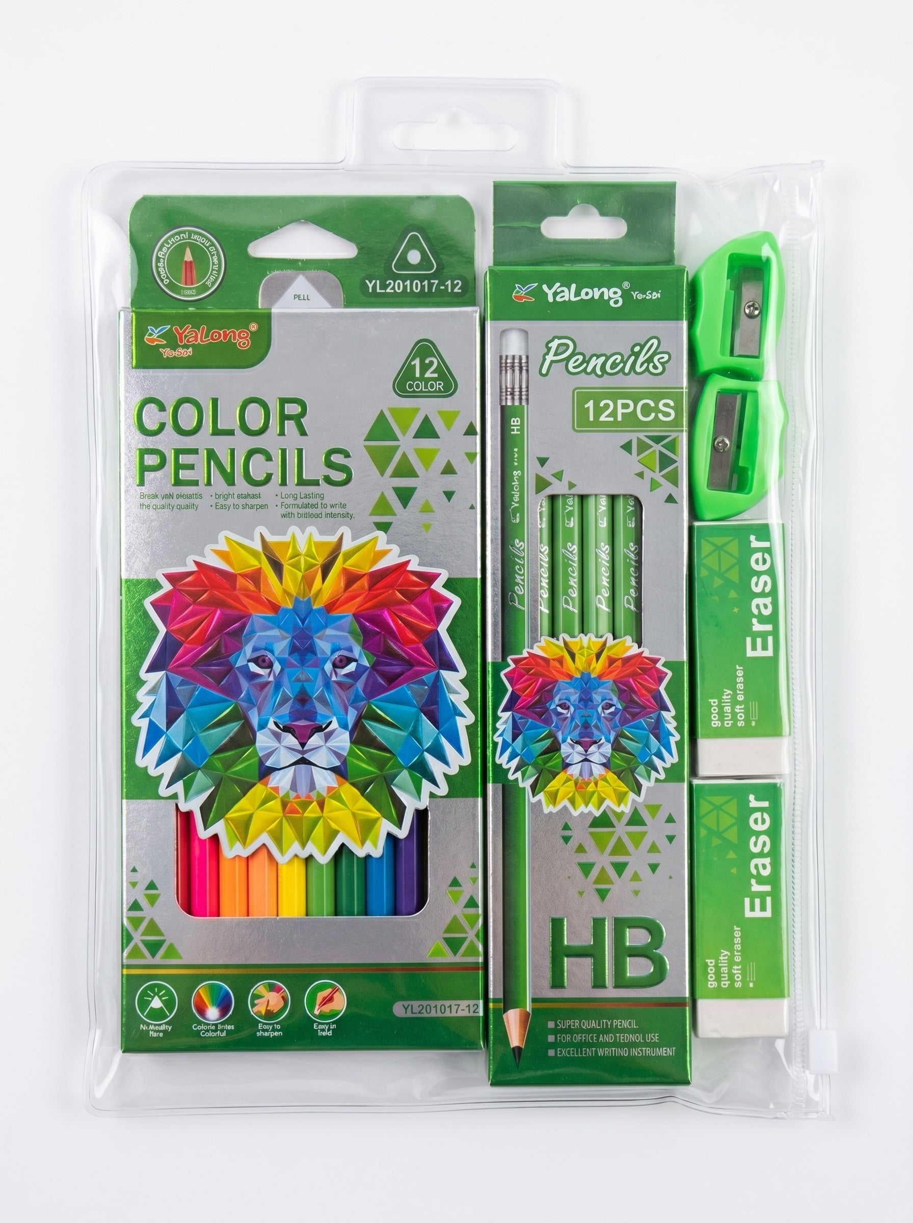 Pack Fournitures : Kit Rentrée Scolaire Crayons de Couleur et Crayon HB