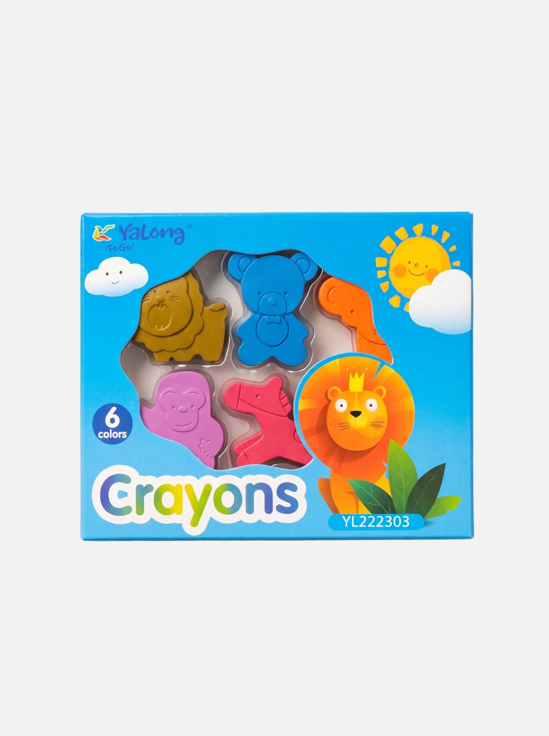 Crayons de cire 6 couleurs Yalong - Boîte Essentiels