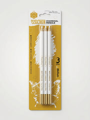 Set de 3 crayons fusain blanc – Idéal pour esquisses sur papier sombre