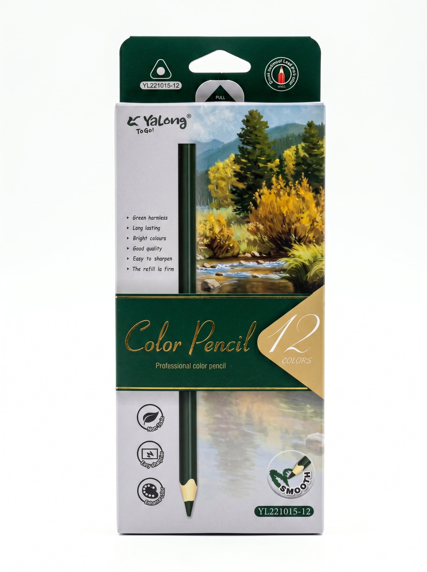Crayons de couleur 12 pièces - Mine Résistante et Tracé Fluide
