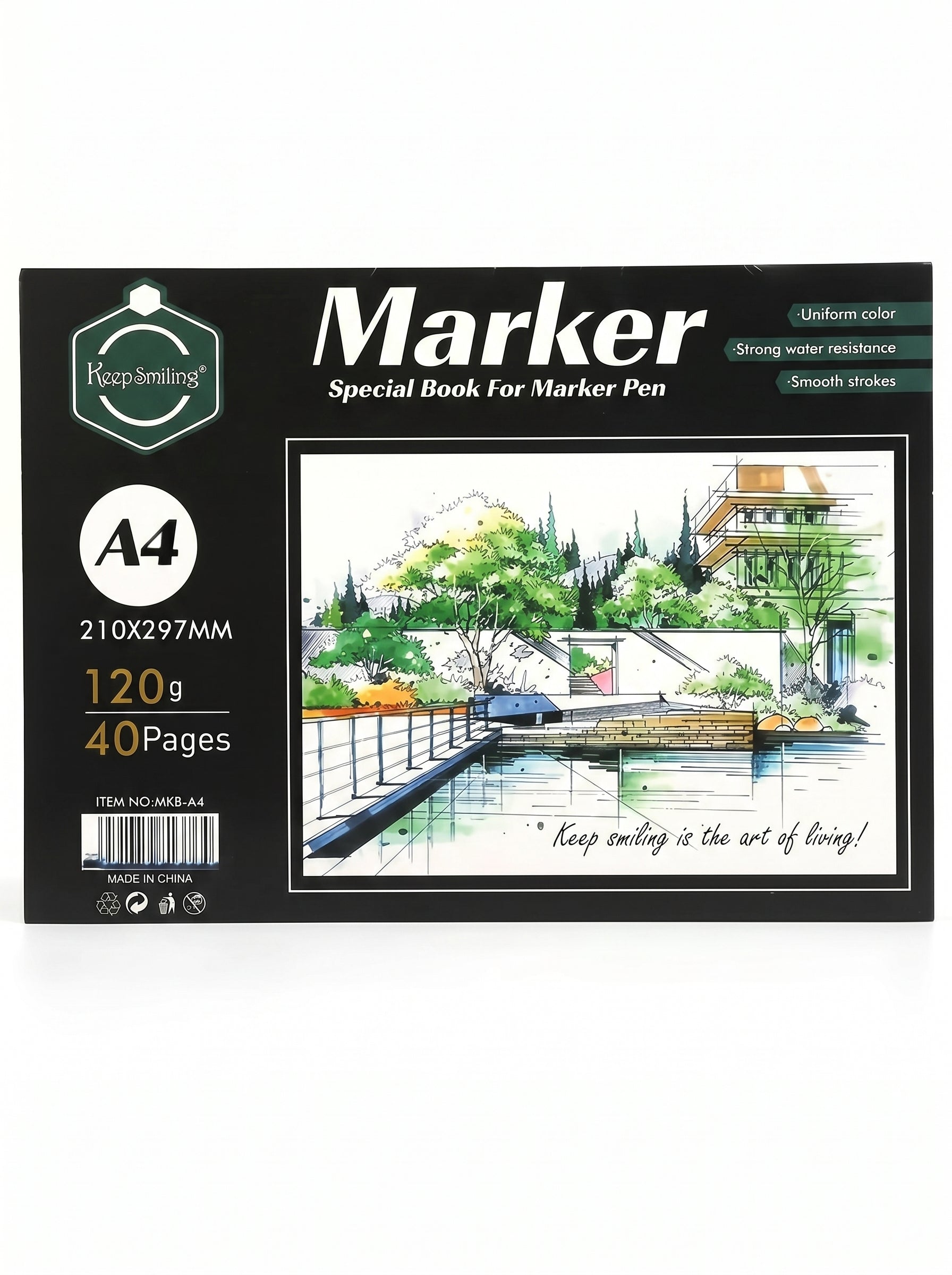Bloc papier marqueur A3 Keep Smiling 120g | Papier spécial pour feutres