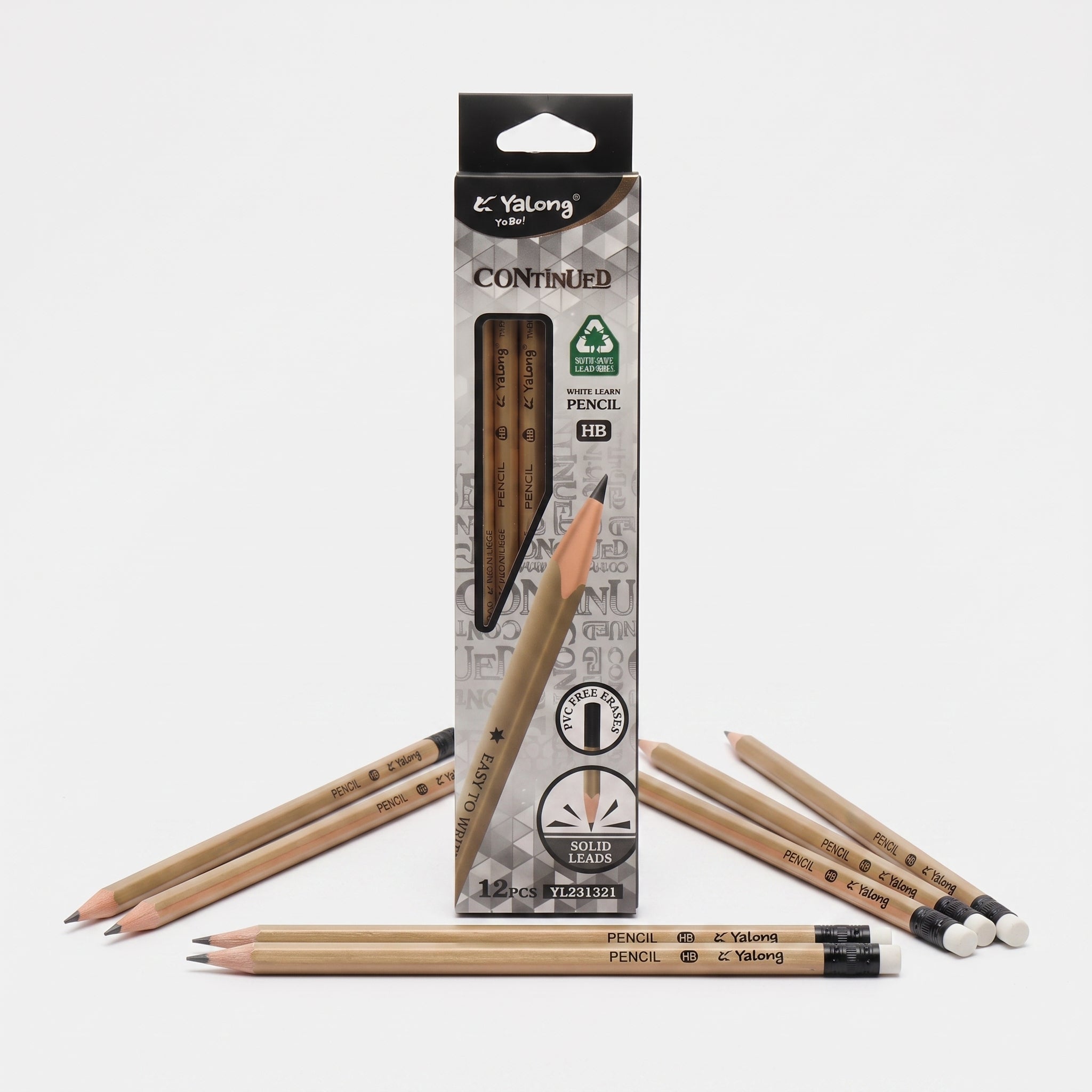 Crayon à papier HB noir Yalong - Lot de 12 Pièces Image secondaire du produit