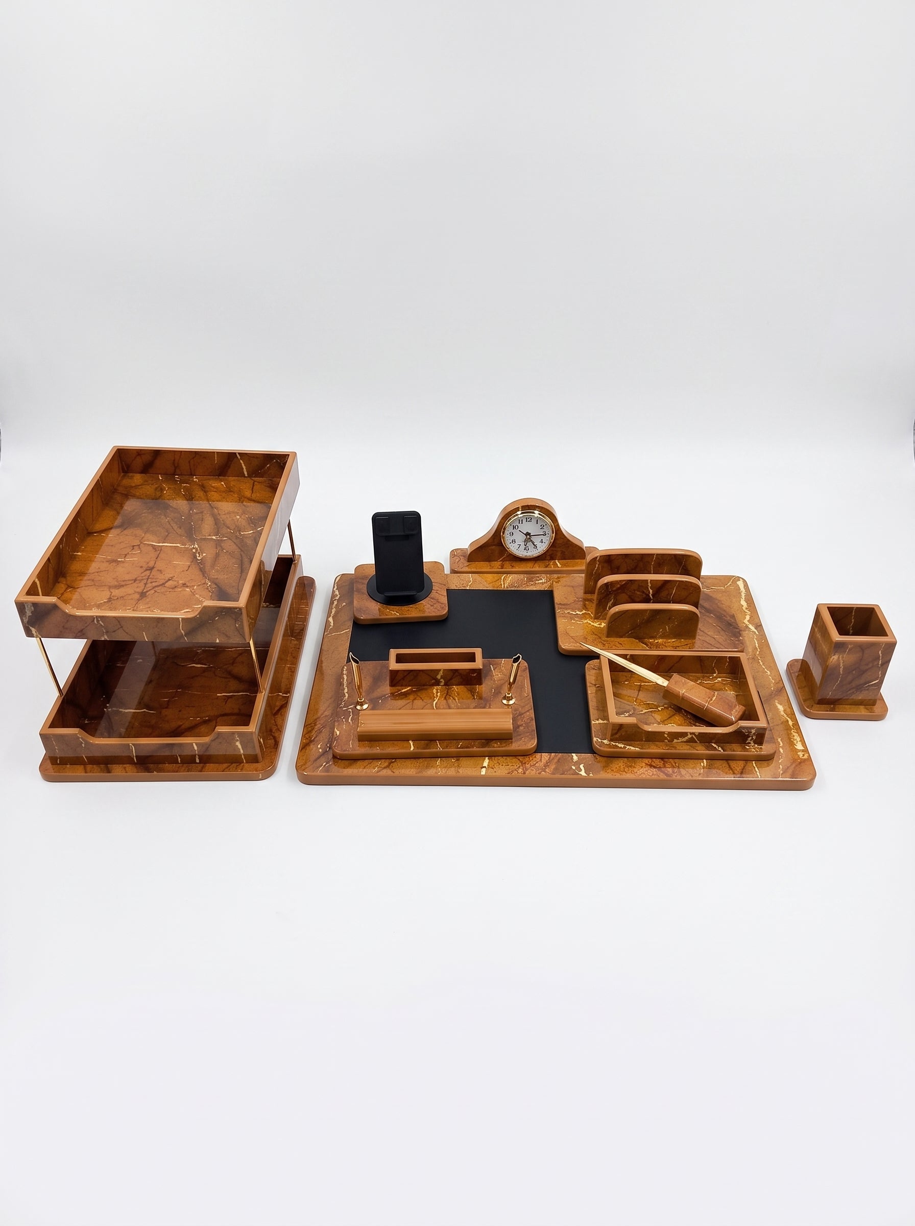 Ensemble de Rangement pour Bureau en Bois | 8 Pièces