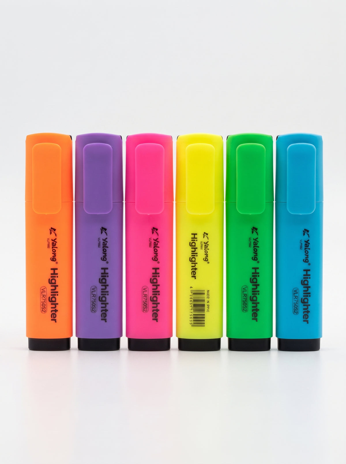 Boîte 12 surligneurs fluo Yalong – Couleurs Vives Assorties