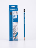 Lot crayons noirs dessin Yalong - Paquet de 12 (Assortiment HB, 3B, 6B, 9B, 10B)