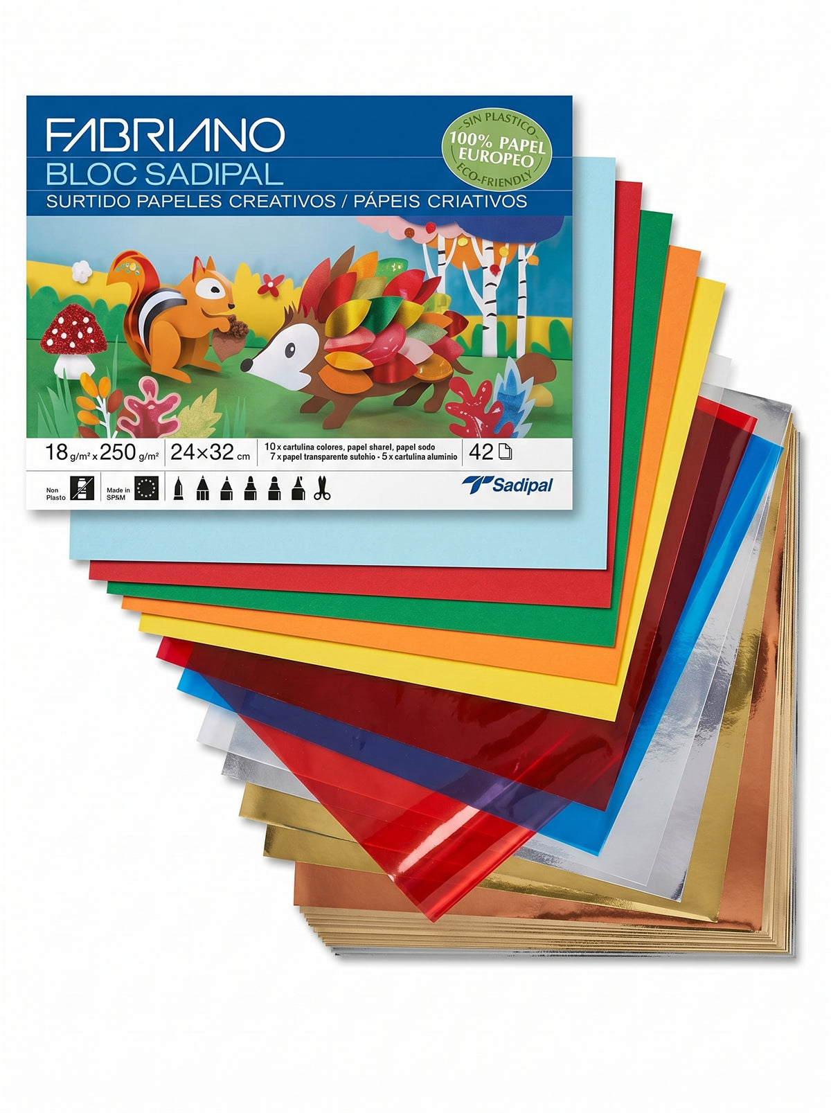 Papier couleur assorti 24x32 Sadipal Fabriano - Idéal Arts Plastiques et École