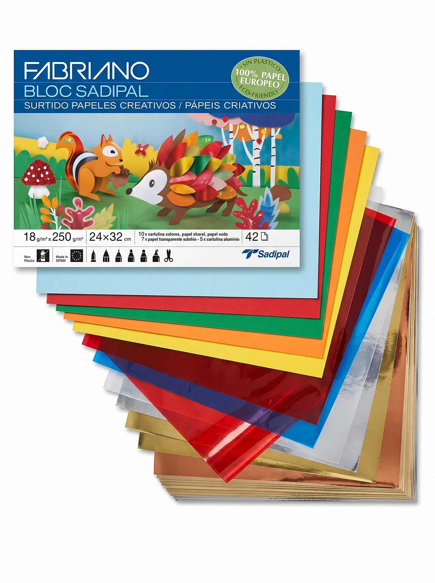 Papier couleur assorti 24x32 Sadipal Fabriano - Idéal Arts Plastiques et École