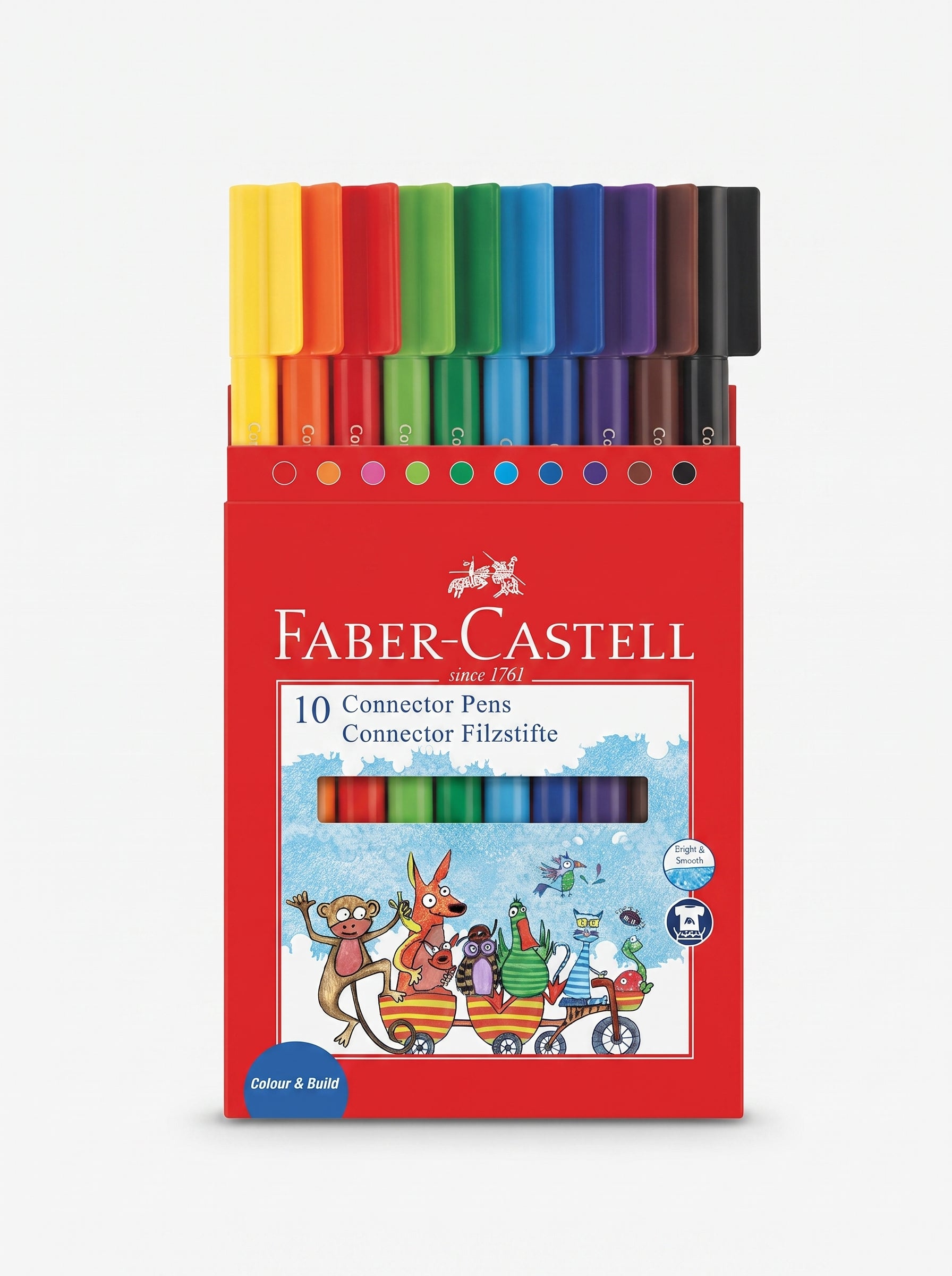 Feutres de coloriage 10 pièces Faber-Castell Lavables - Couleurs Assorties