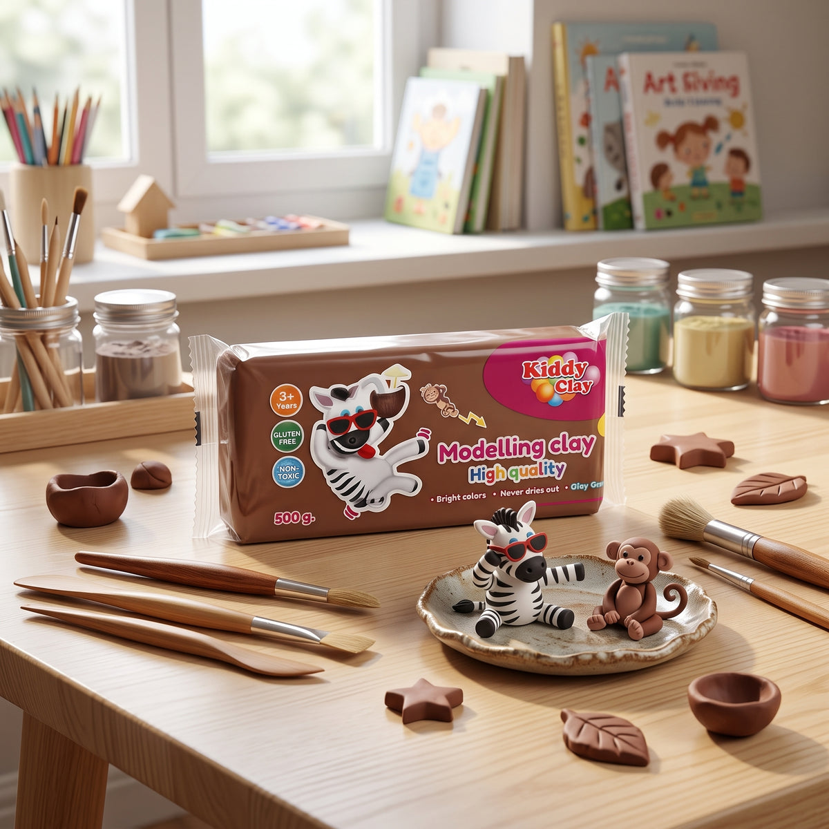 Pâte à Modeler Kiddy Clay - Bloc de 500g - Haute Qualité