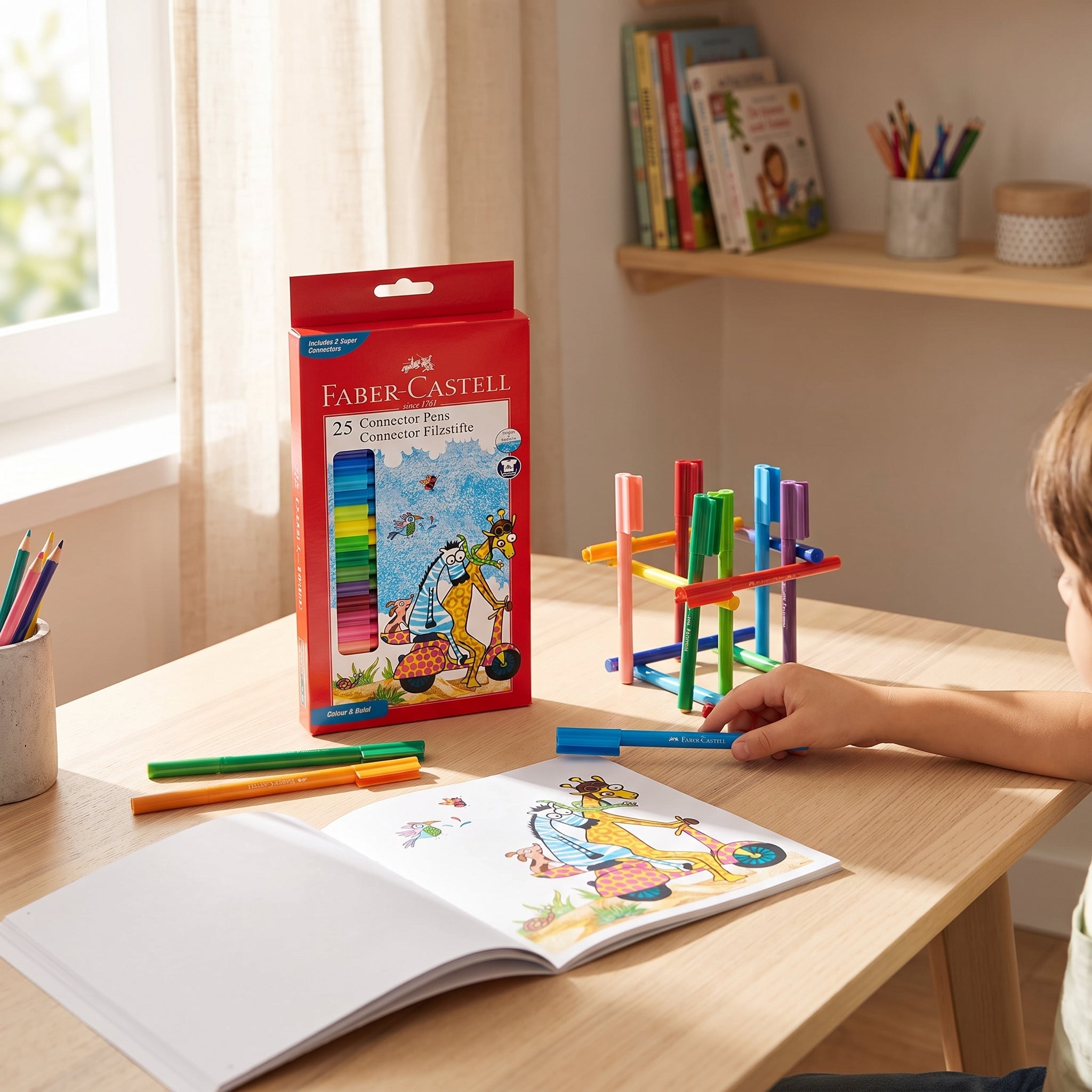 Set de 25 Feutres Faber-Castell Premium – Couleurs Vives pour Dessin